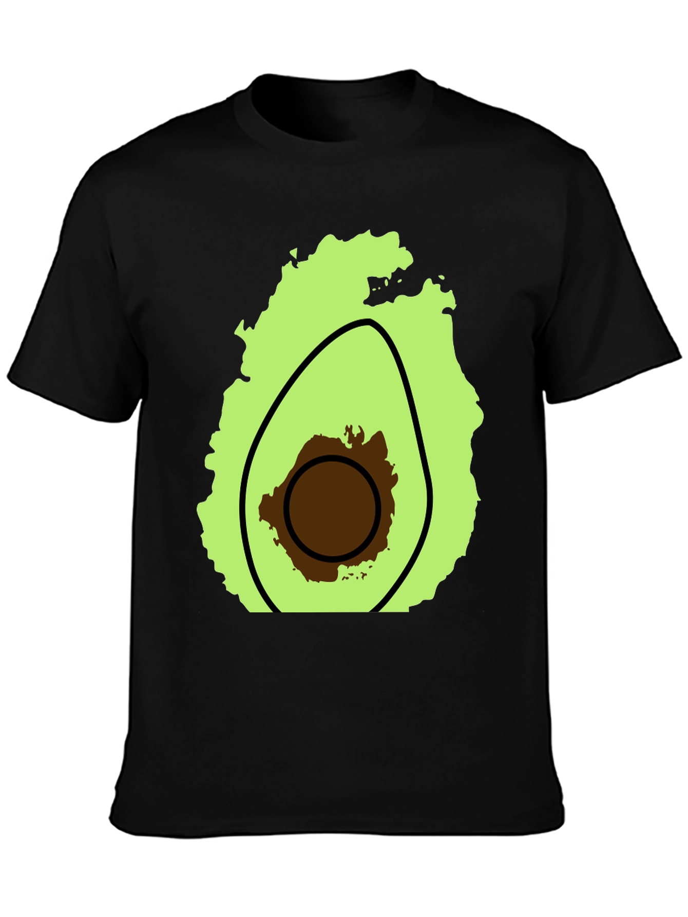 Avocado Graphic Black T-Shirt - Casual Comfort