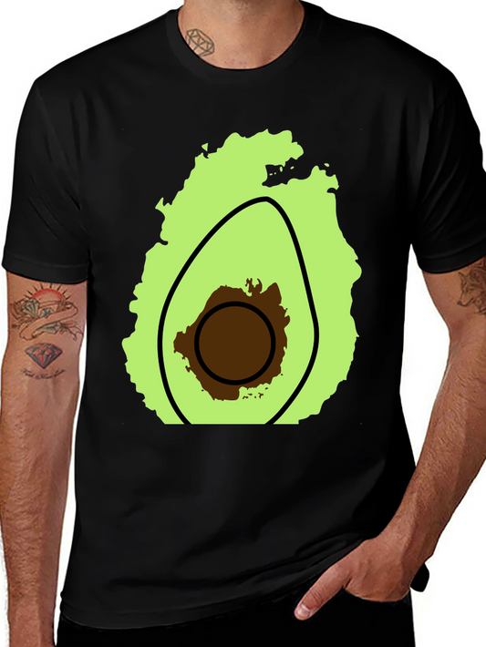 Avocado Graphic Black T-Shirt - Casual Comfort