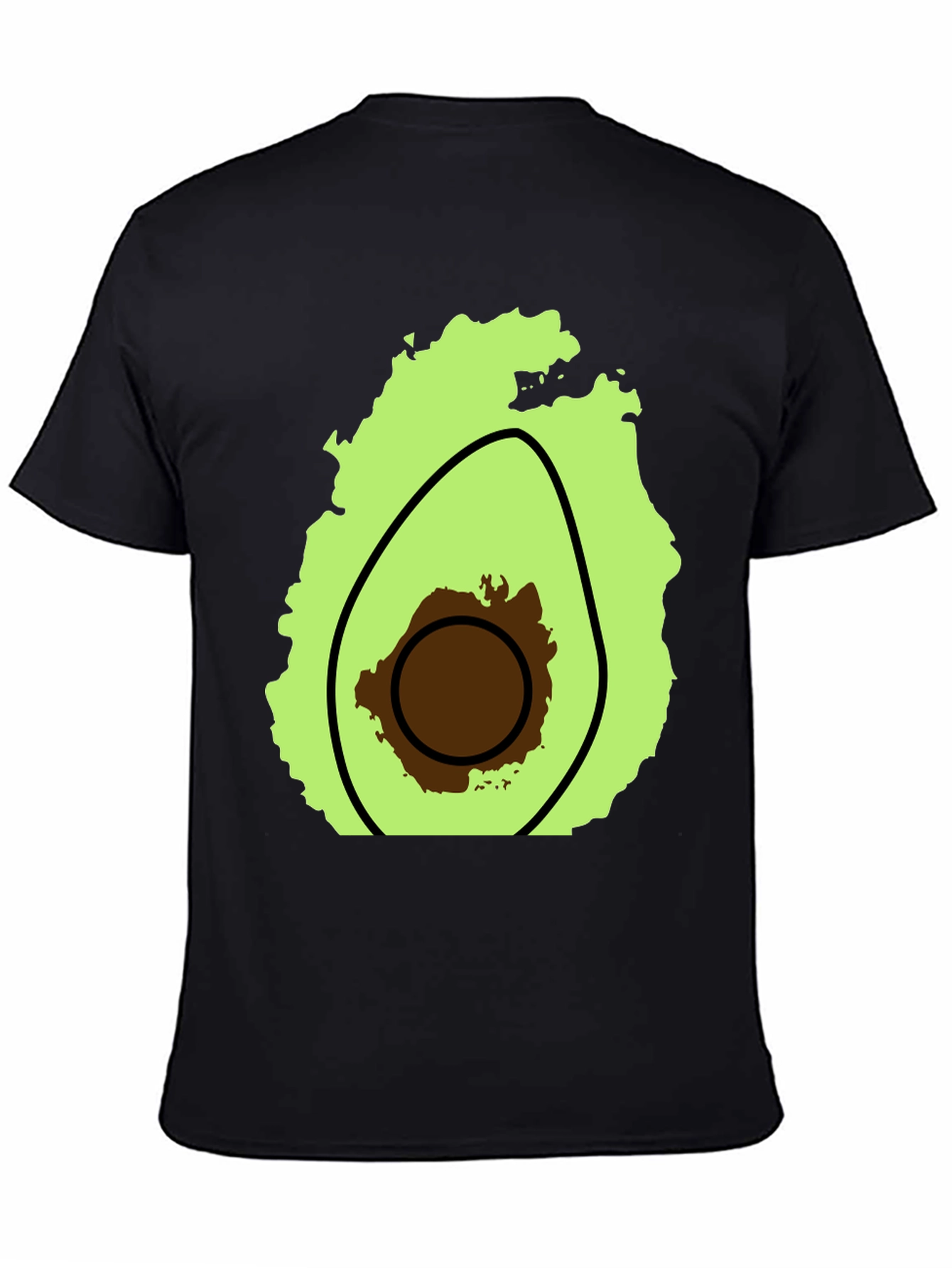 Avocado Graphic Black T-Shirt - Casual Comfort
