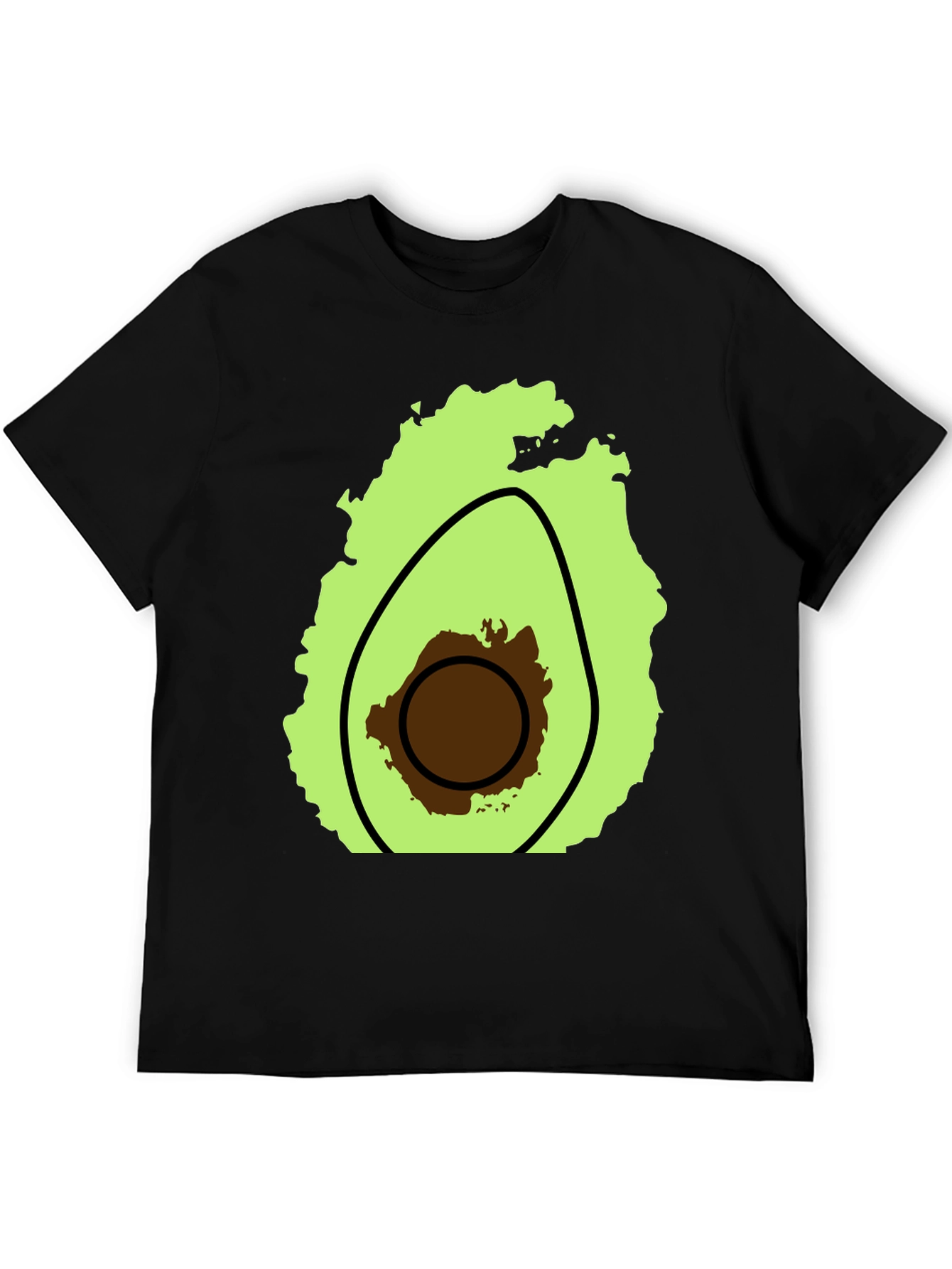 Avocado Graphic Black T-Shirt - Casual Comfort