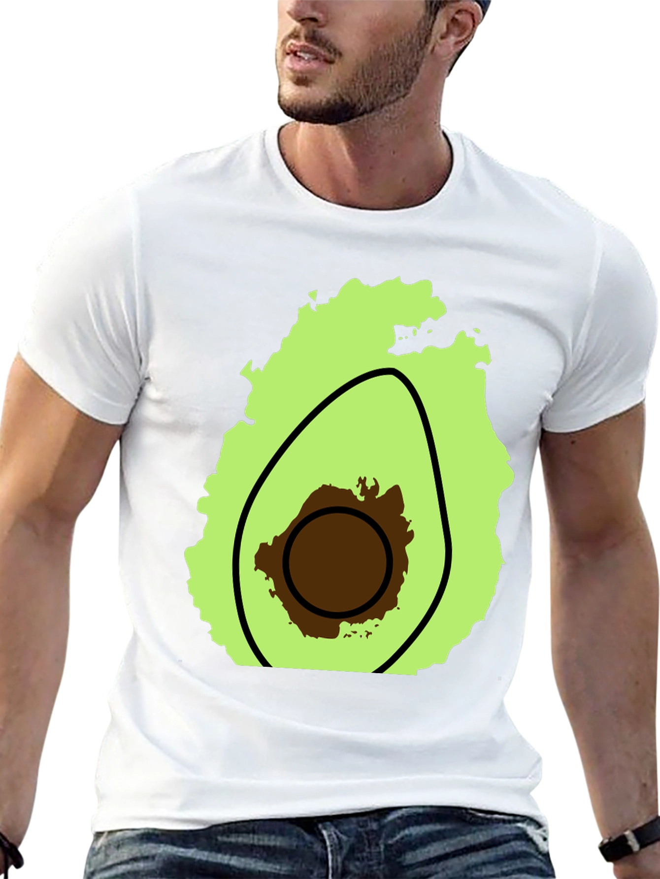 Avocado Graphic Black T-Shirt - Casual Comfort