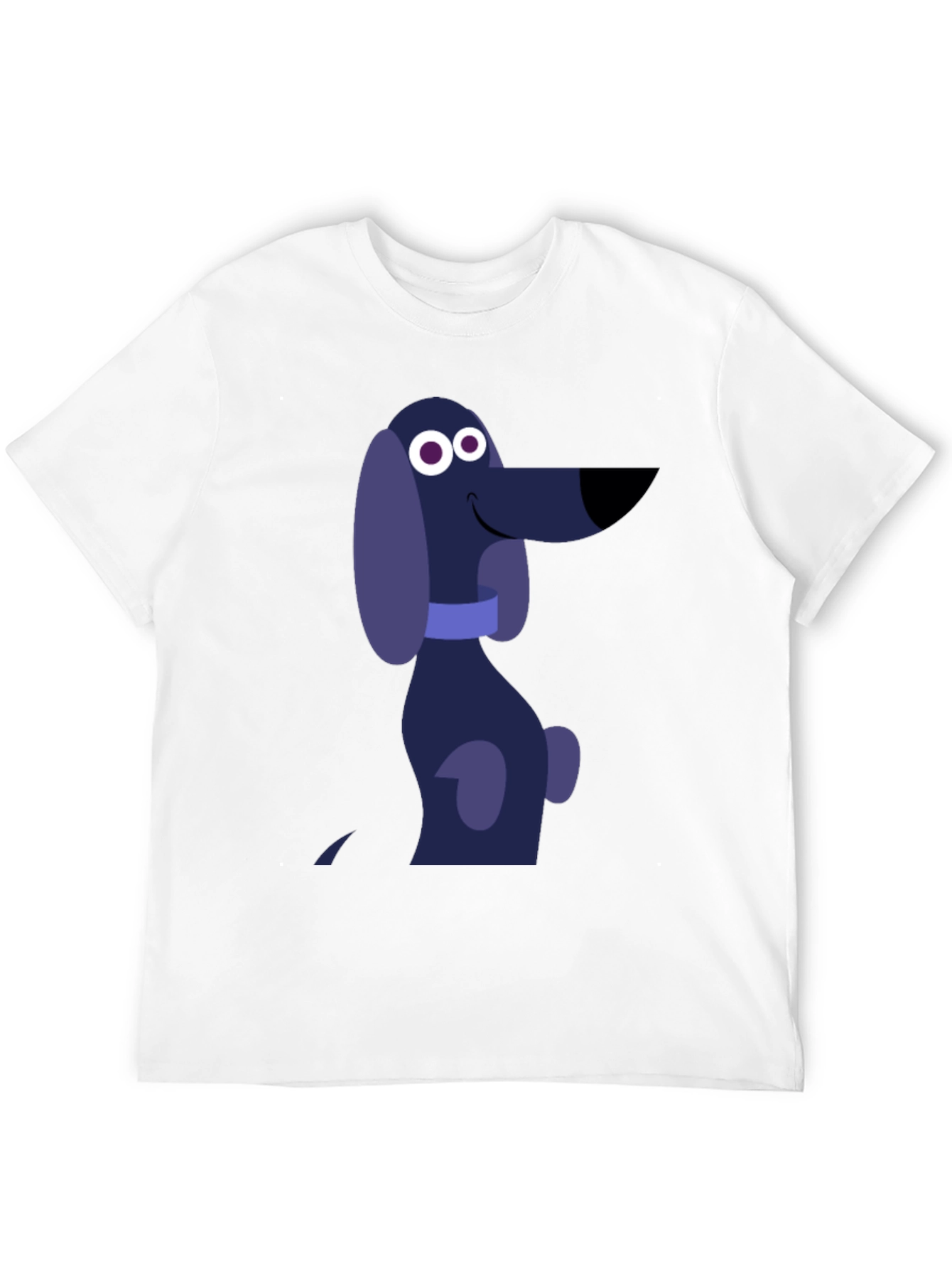 Cartoon Dog Graphic T-Shirt - Black Cotton Tee
