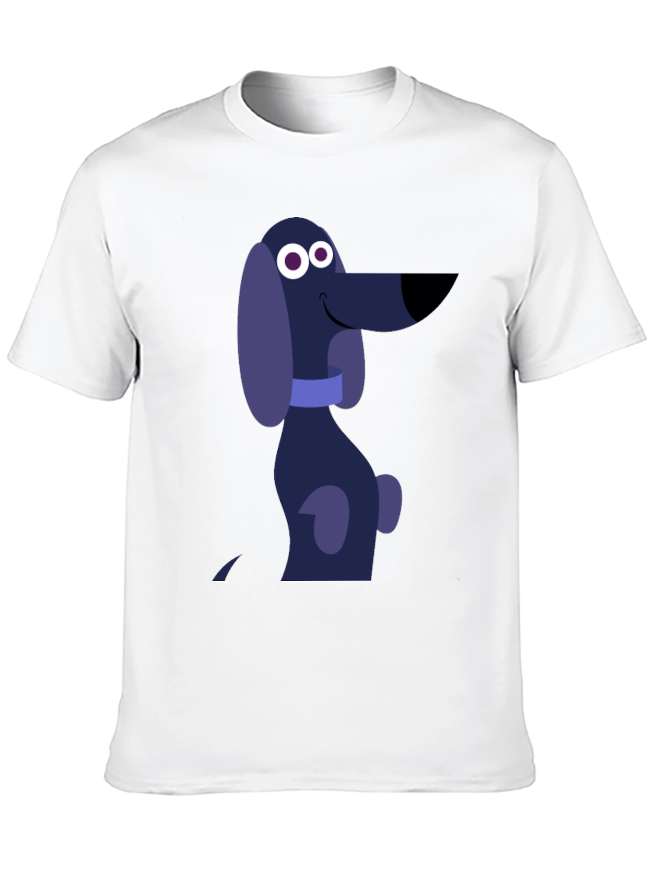 Cartoon Dog Graphic T-Shirt - Black Cotton Tee