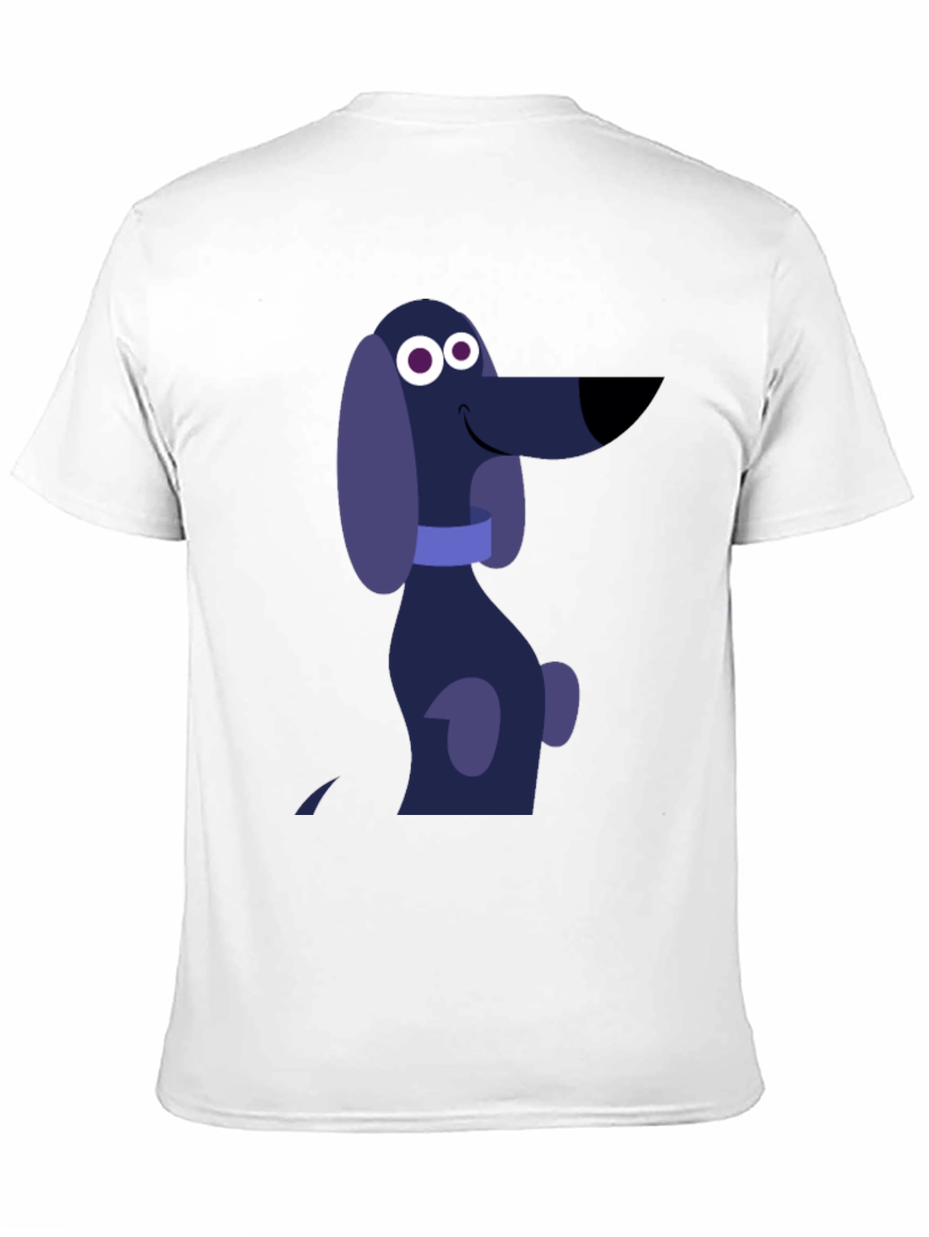 Cartoon Dog Graphic T-Shirt - Black Cotton Tee