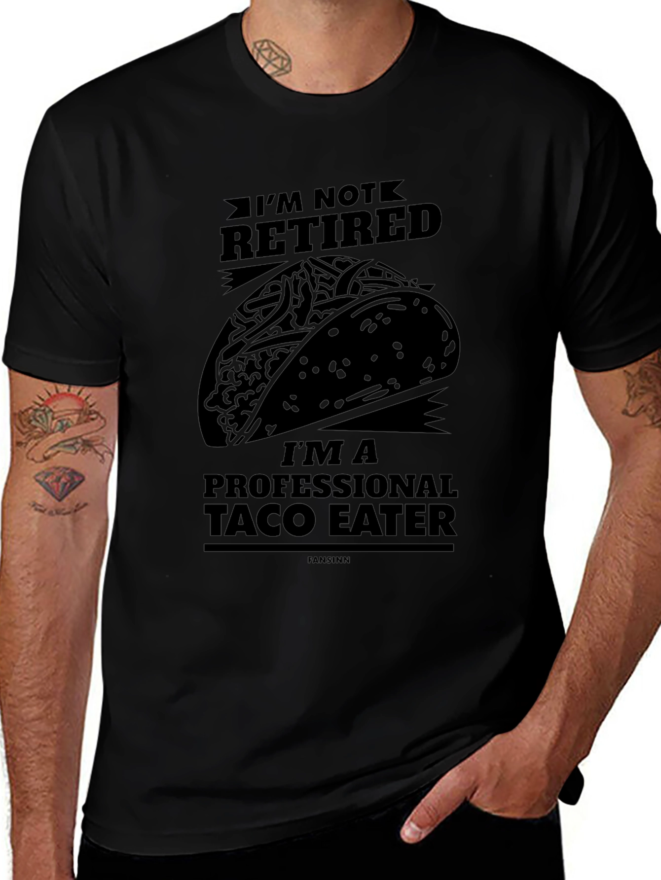 Taco Eater Graphic Tee - Black Cotton T-Shirt
