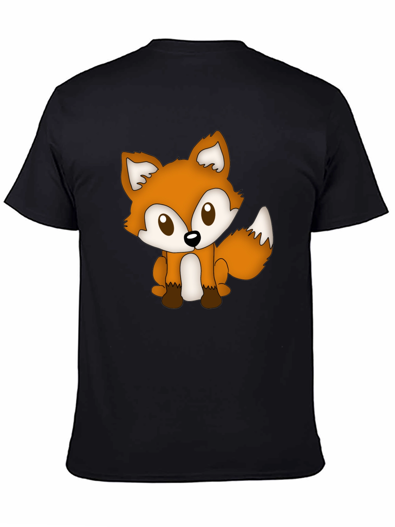 Cute Fox Graphic Tee - Soft Black T-Shirt