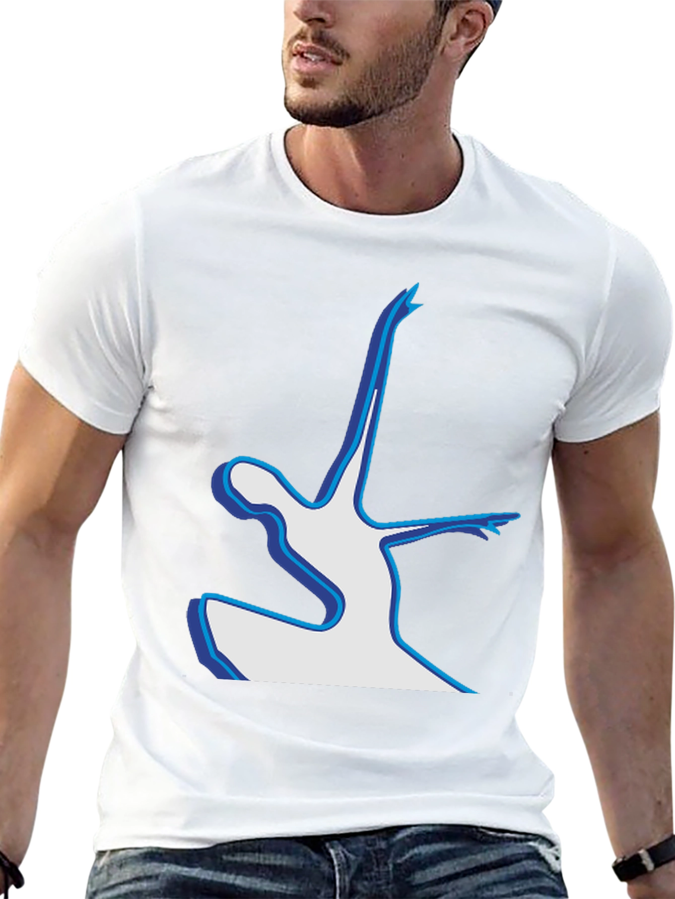 Abstract Dancer Graphic Tee - Black