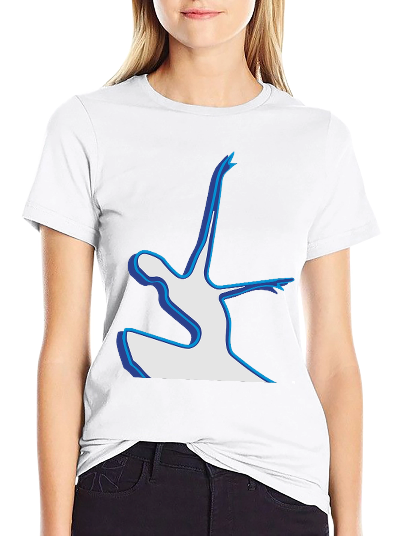 Abstract Dancer Graphic Tee - Black