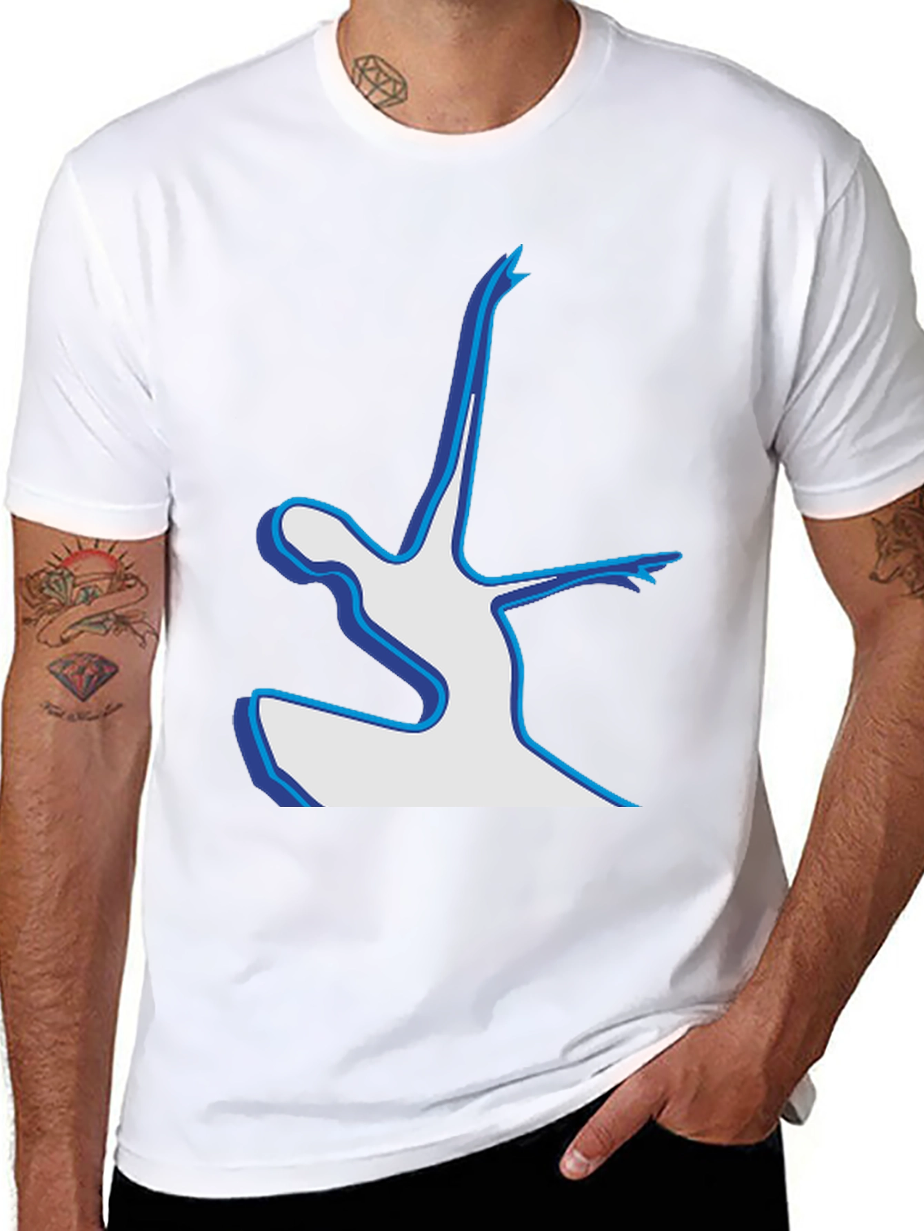 Abstract Dancer Graphic Tee - Black