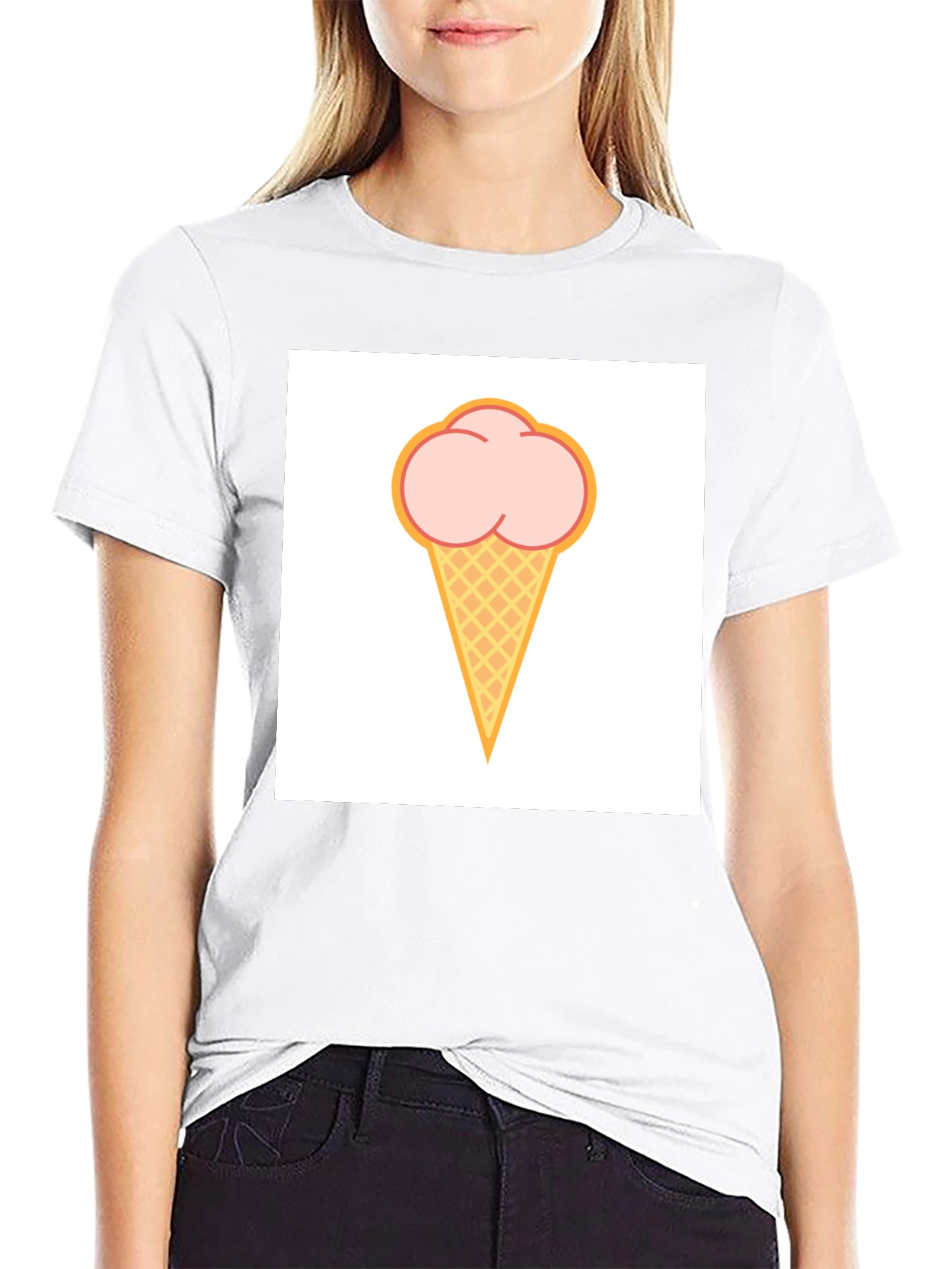 Ice Cream Graphic Black T-Shirt