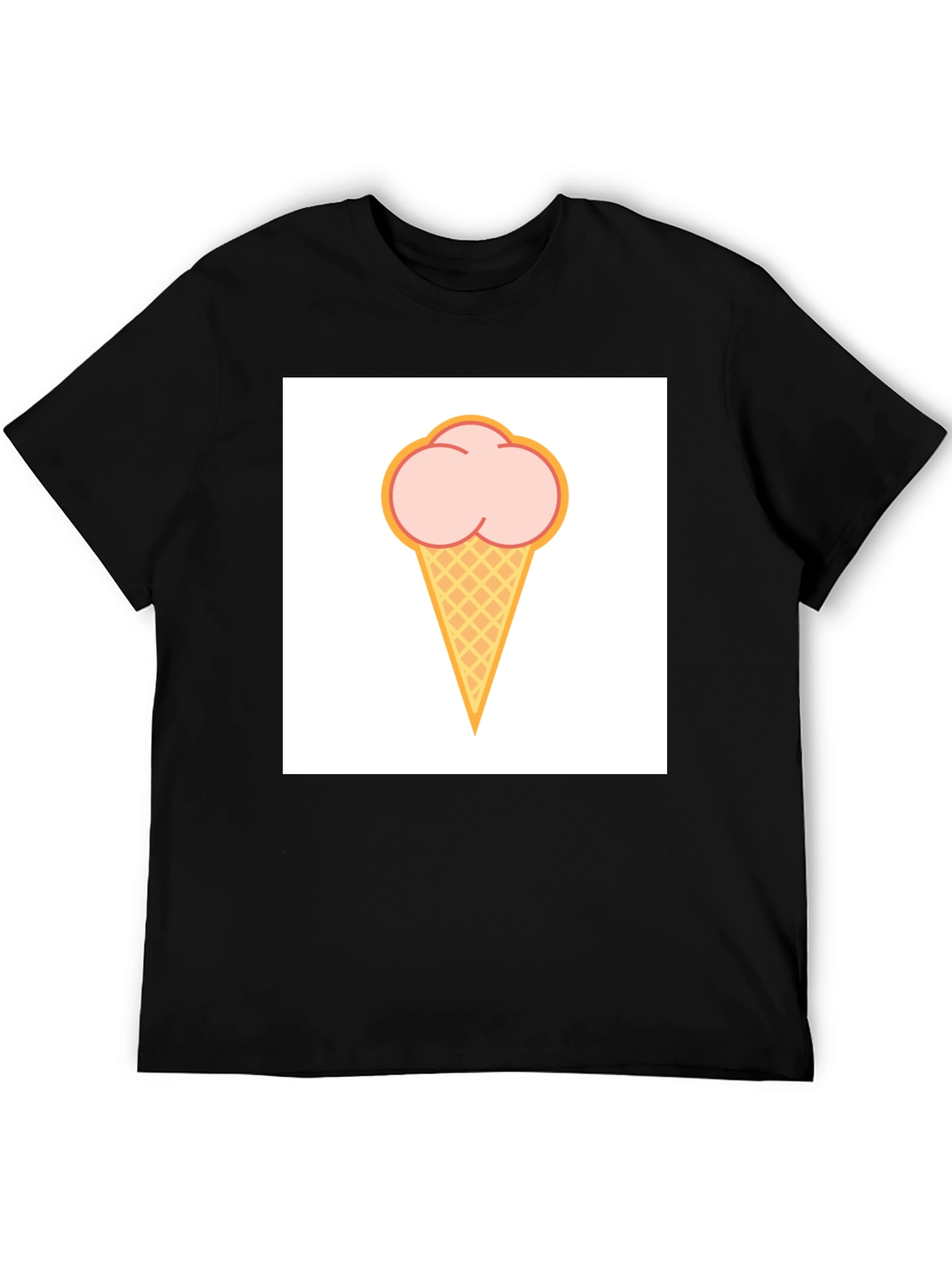 Ice Cream Graphic Black T-Shirt