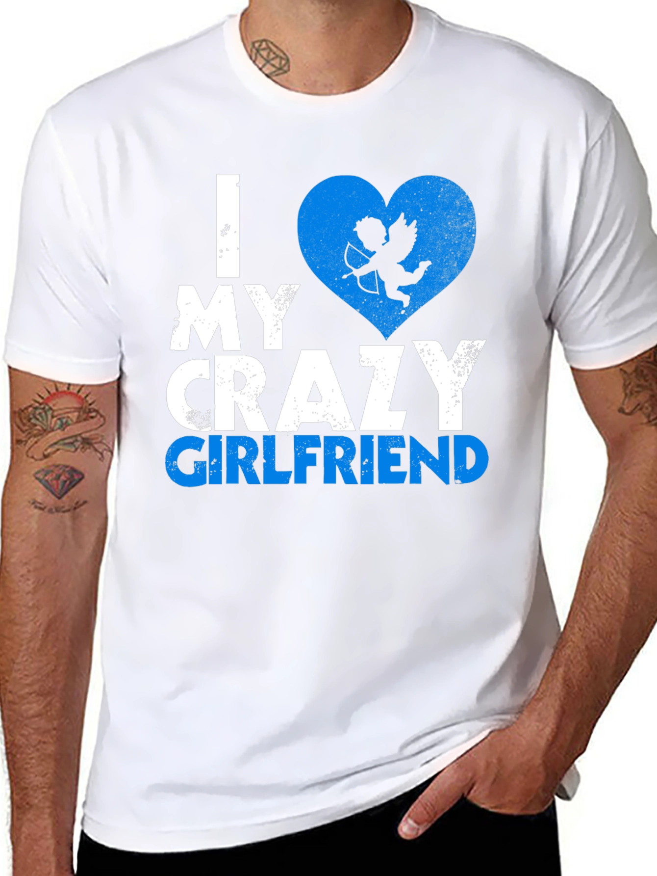 I Love My Crazy Girlfriend T-Shirt Valentines Day Gift