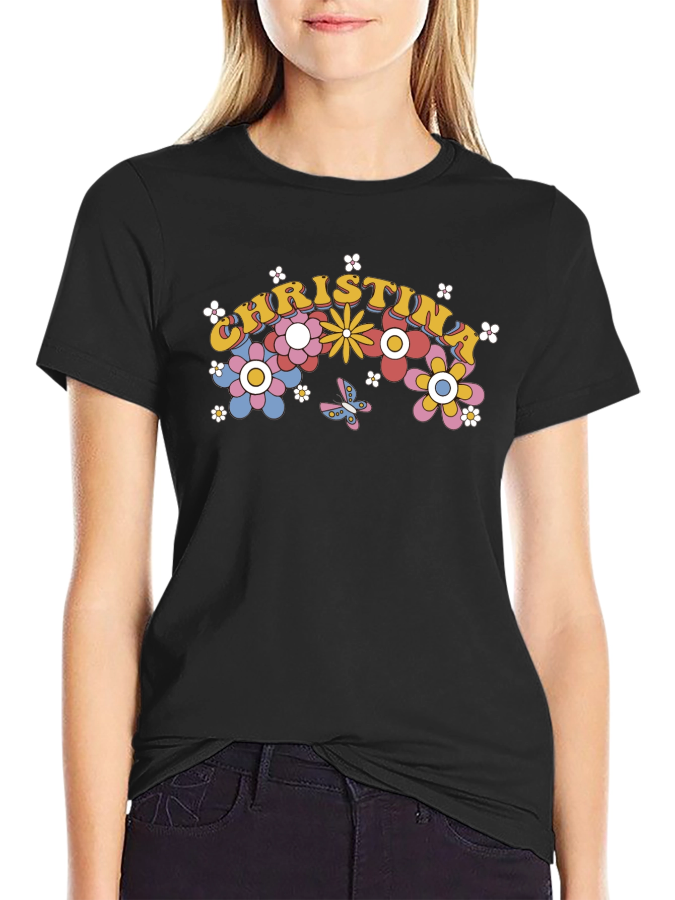 Christina Floral Retro T-Shirt