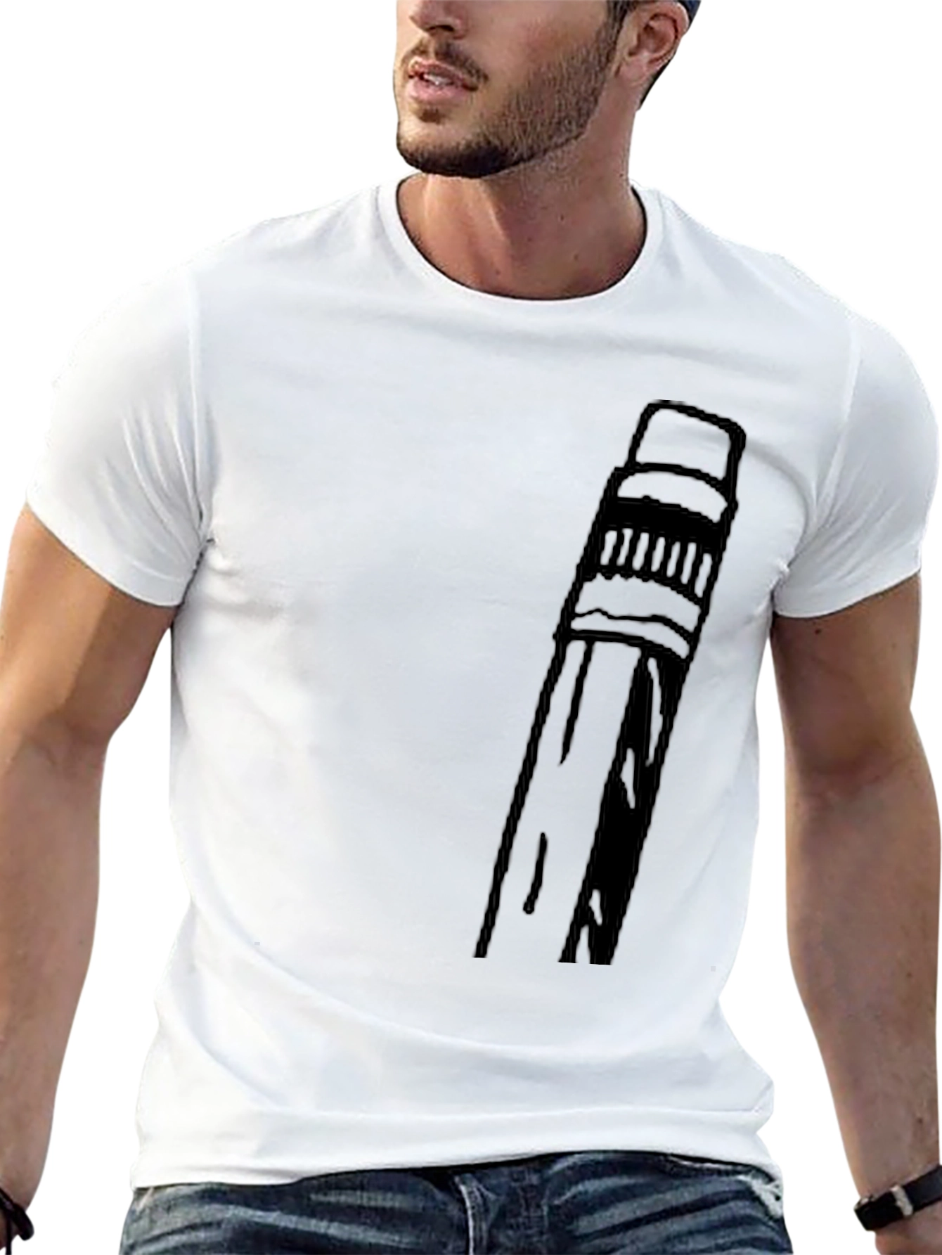 Pencil Graphic T-Shirt - Black