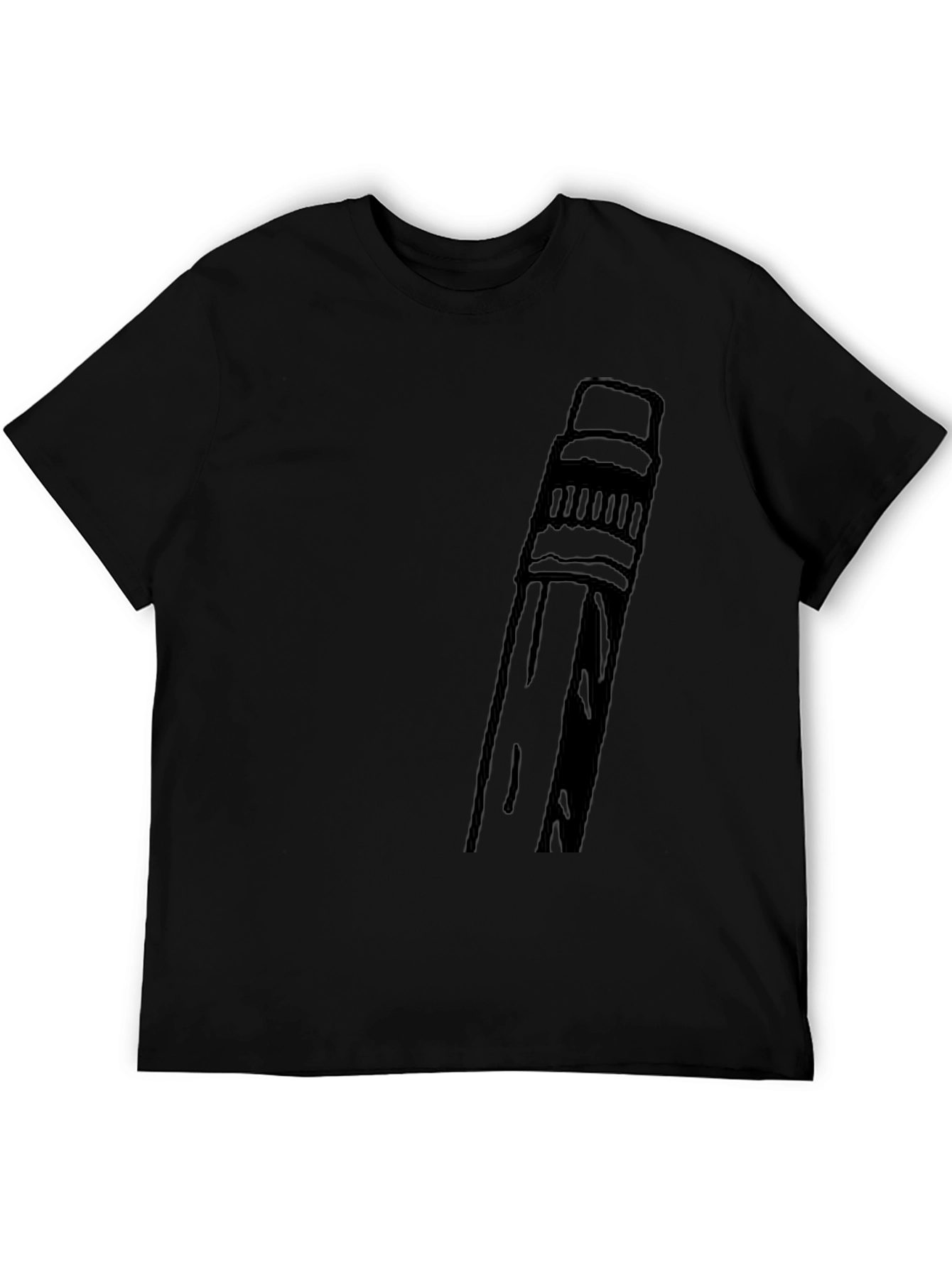 Pencil Graphic T-Shirt - Black