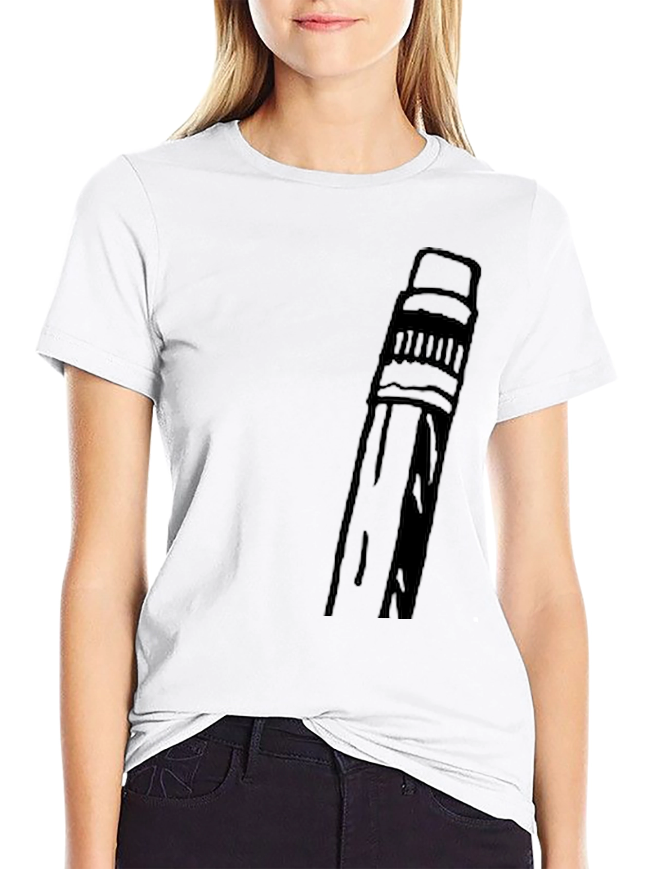 Pencil Graphic T-Shirt - Black