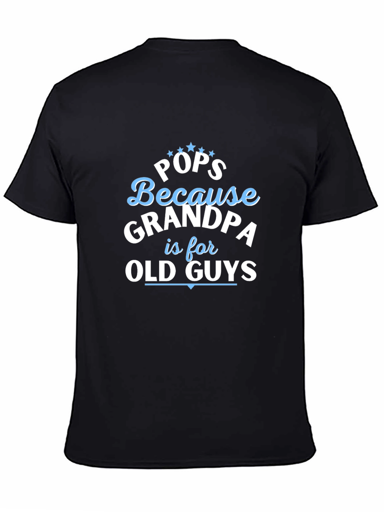 Pops Grandpa Old Guys Graphic Tee - Black