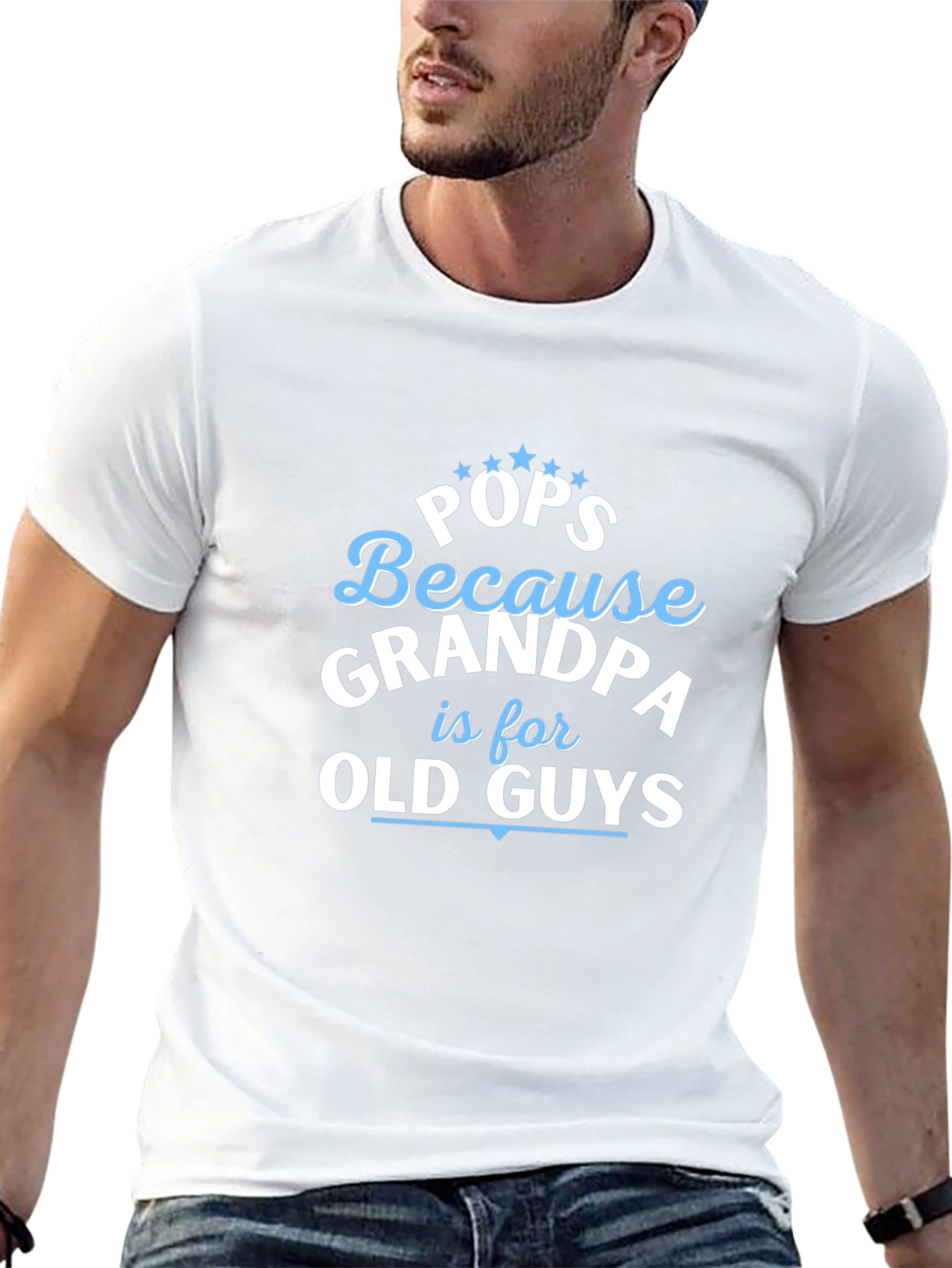 Pops Grandpa Old Guys Graphic Tee - Black