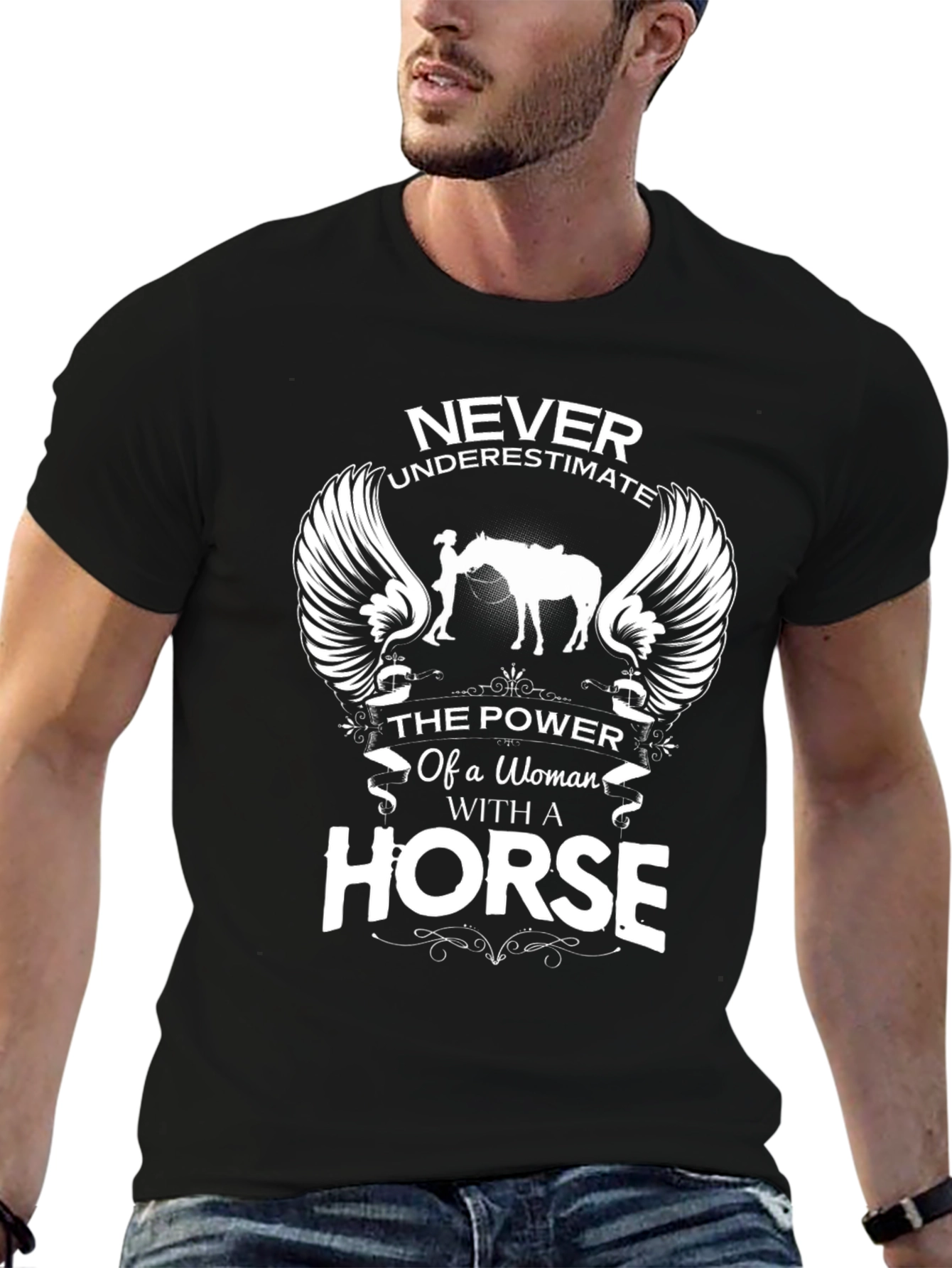 Women and Horse Power Graphic Tee
