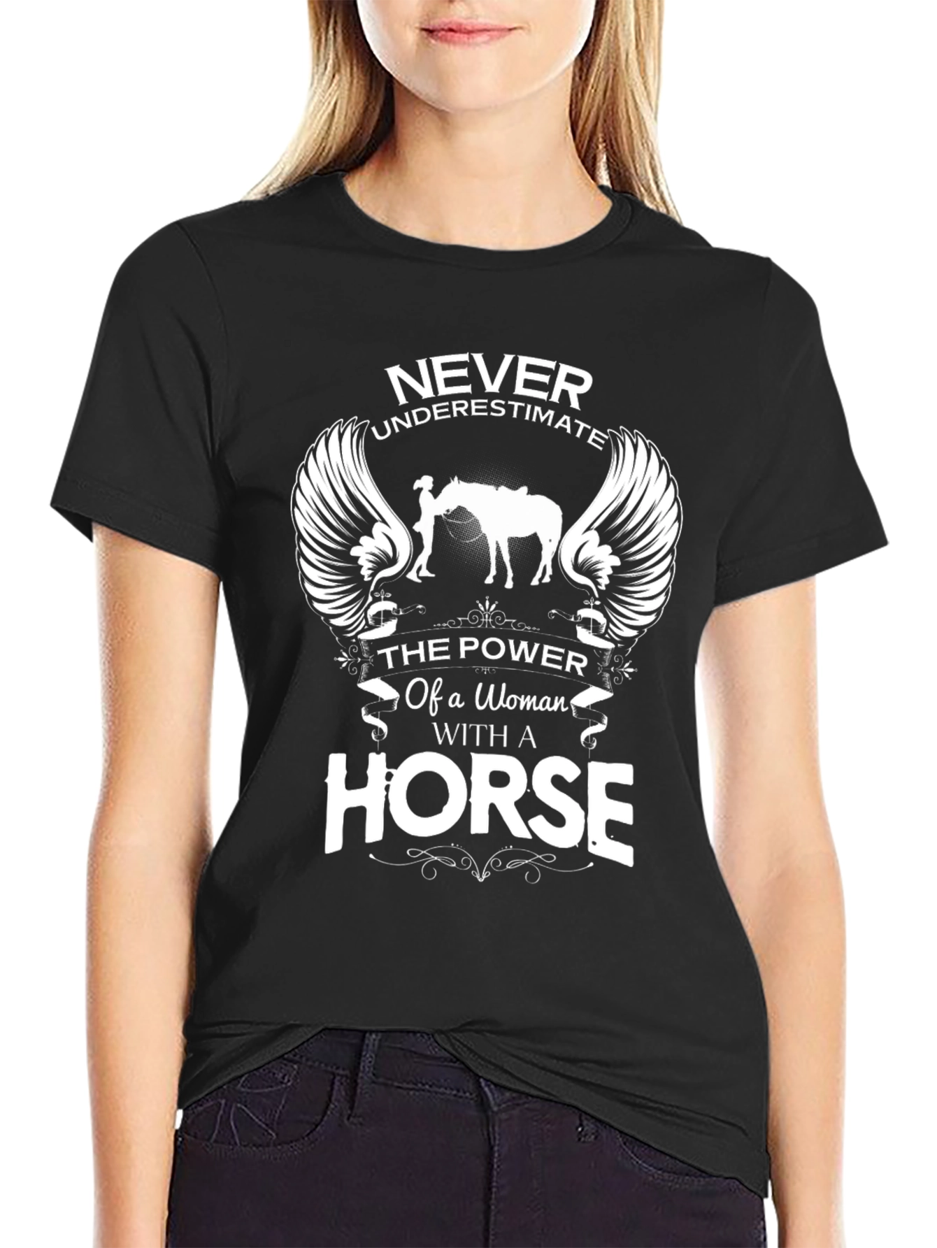 Women and Horse Power Graphic Tee