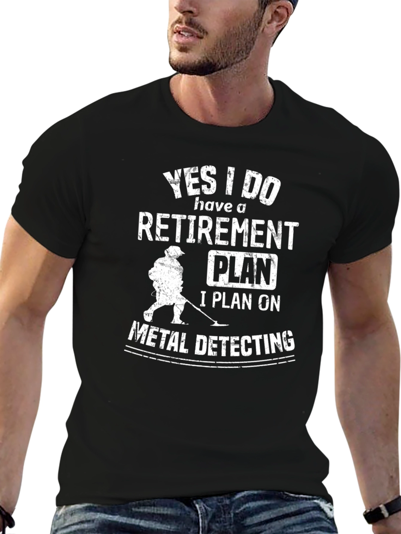 Retirement Plan Metal Detecting Graphic T-Shirt