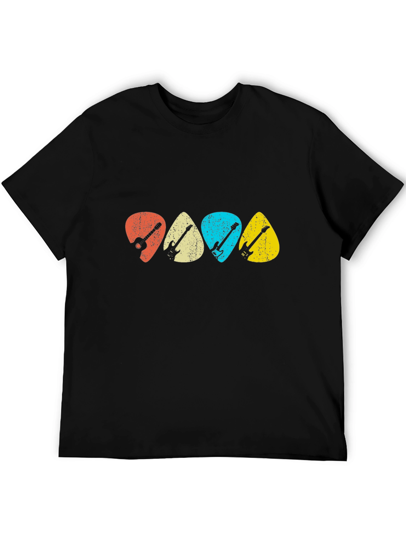 Retro Guitar Picks T-Shirt - Music Lover Tee