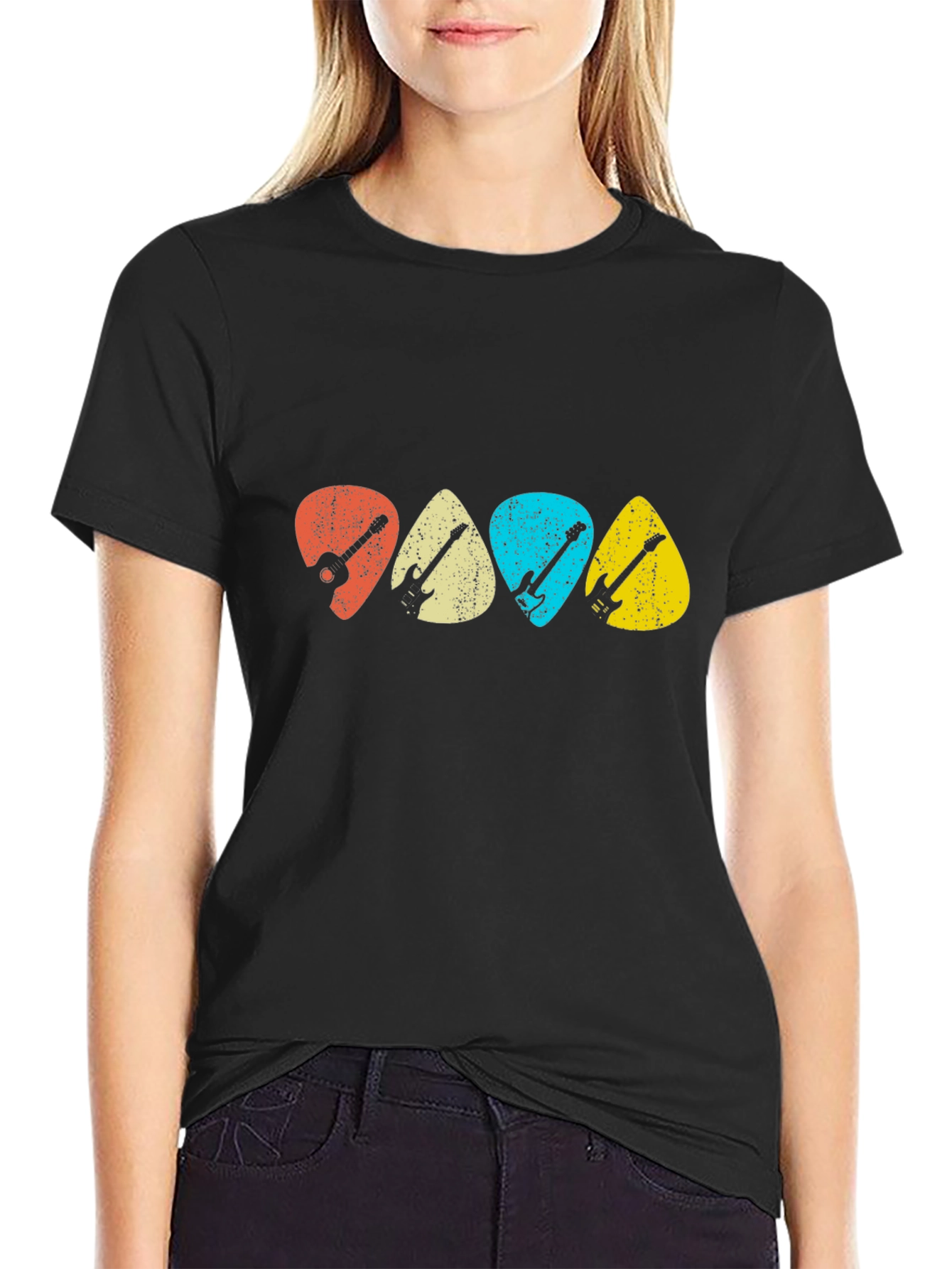 Retro Guitar Picks T-Shirt - Music Lover Tee
