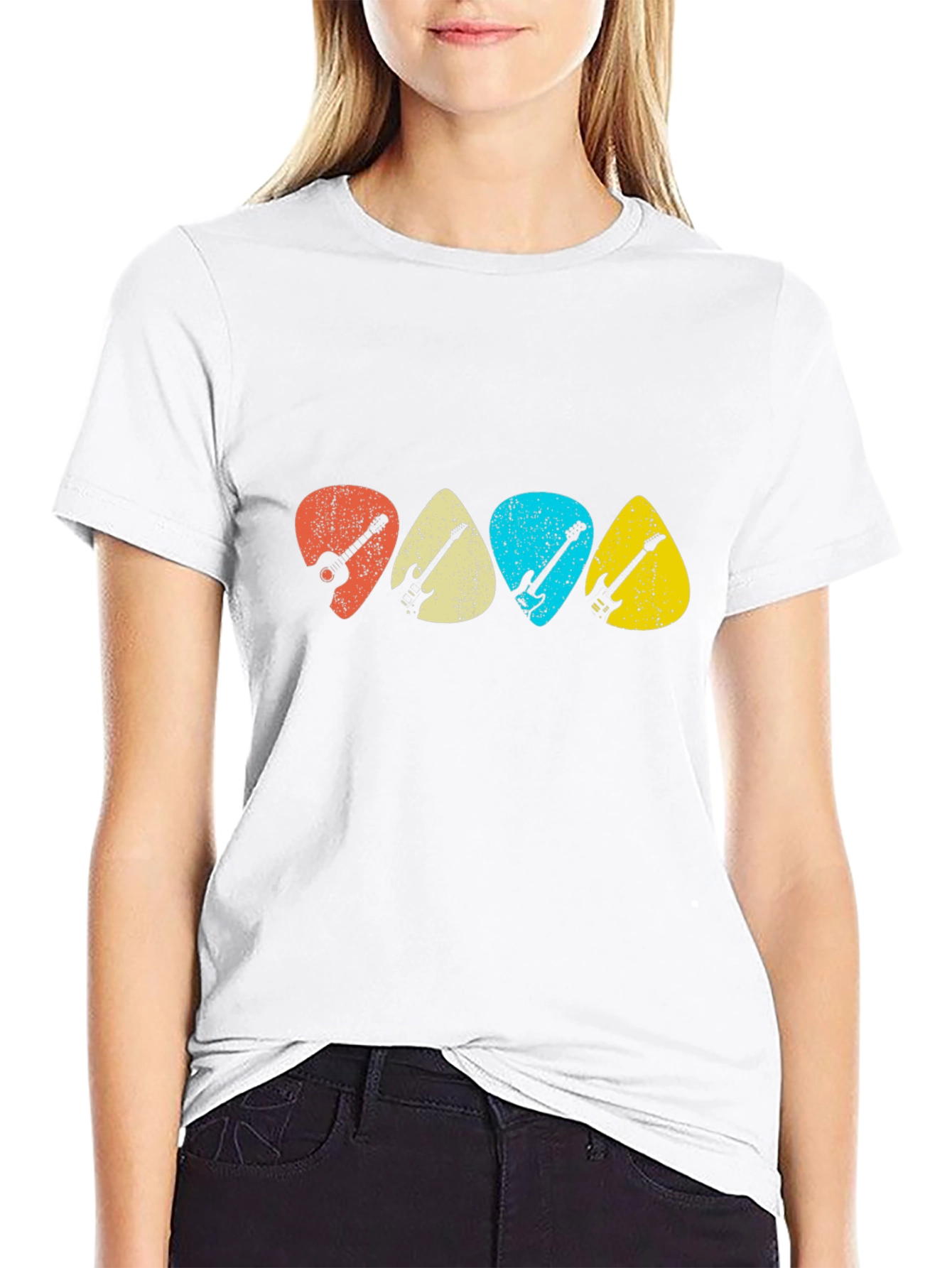 Retro Guitar Picks T-Shirt - Music Lover Tee
