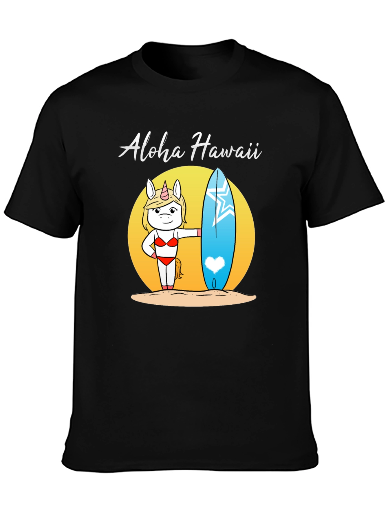 Aloha Hawaii Unicorn Surf T-Shirt