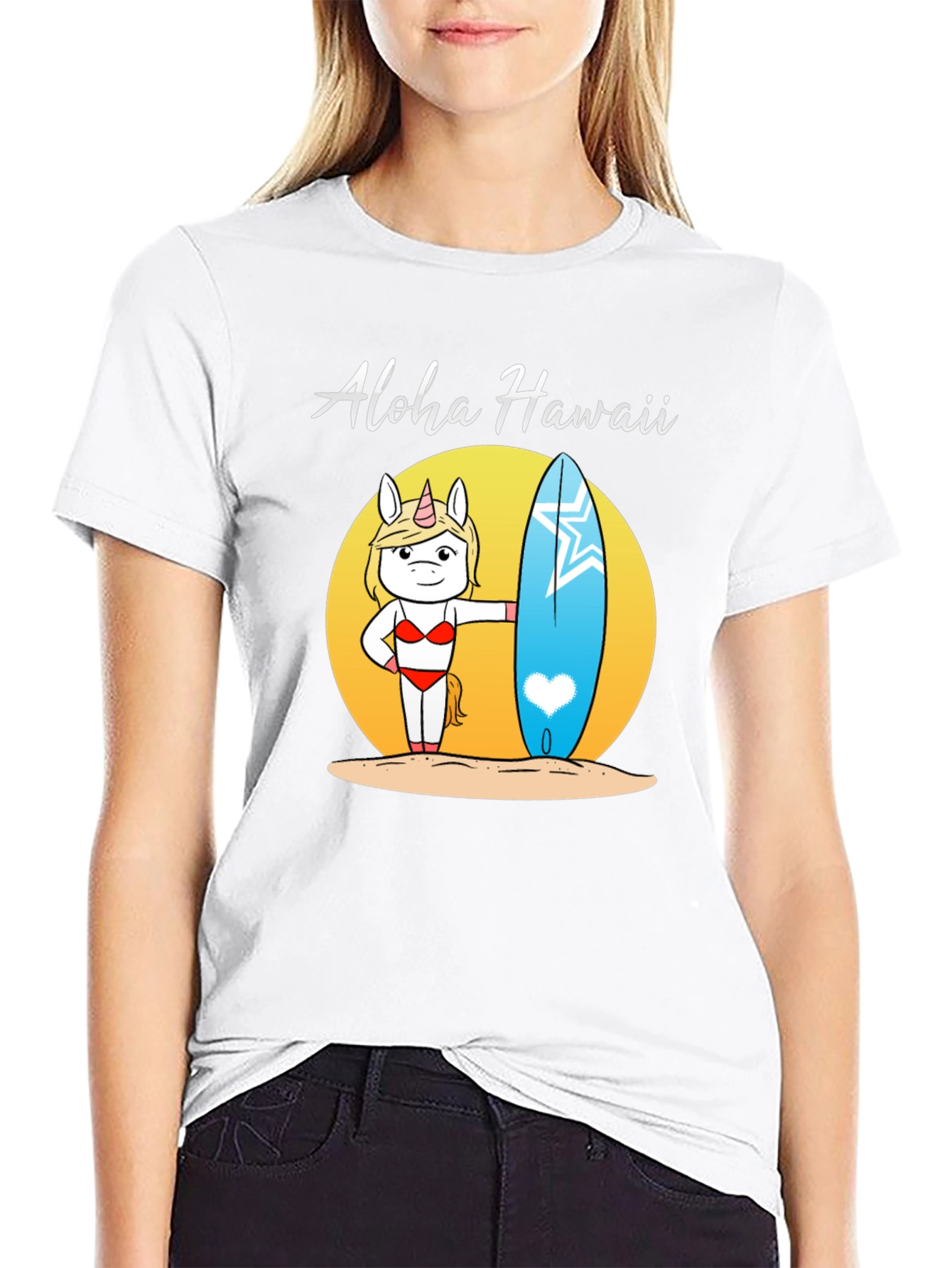 Aloha Hawaii Unicorn Surf T-Shirt