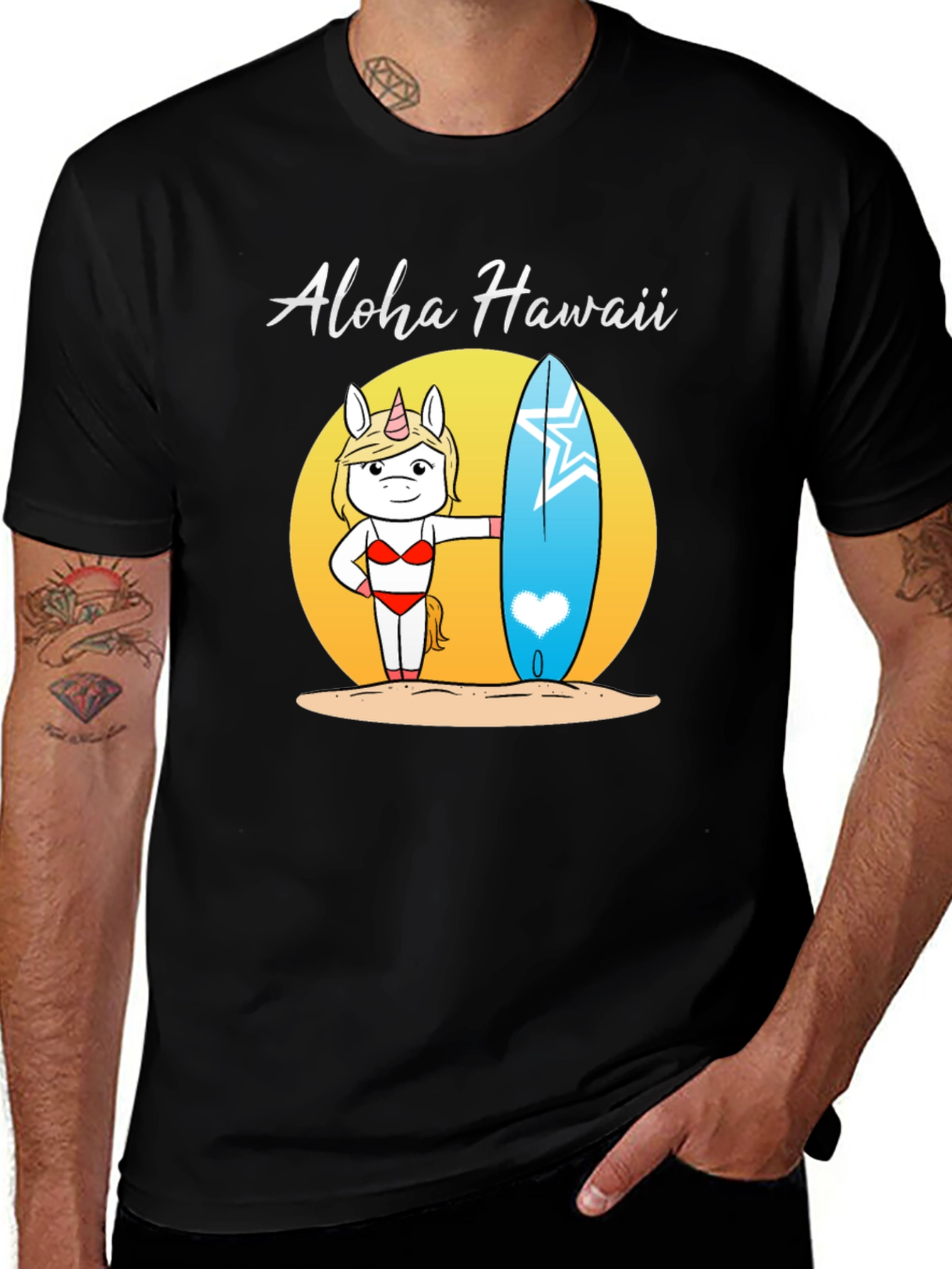 Aloha Hawaii Unicorn Surf T-Shirt