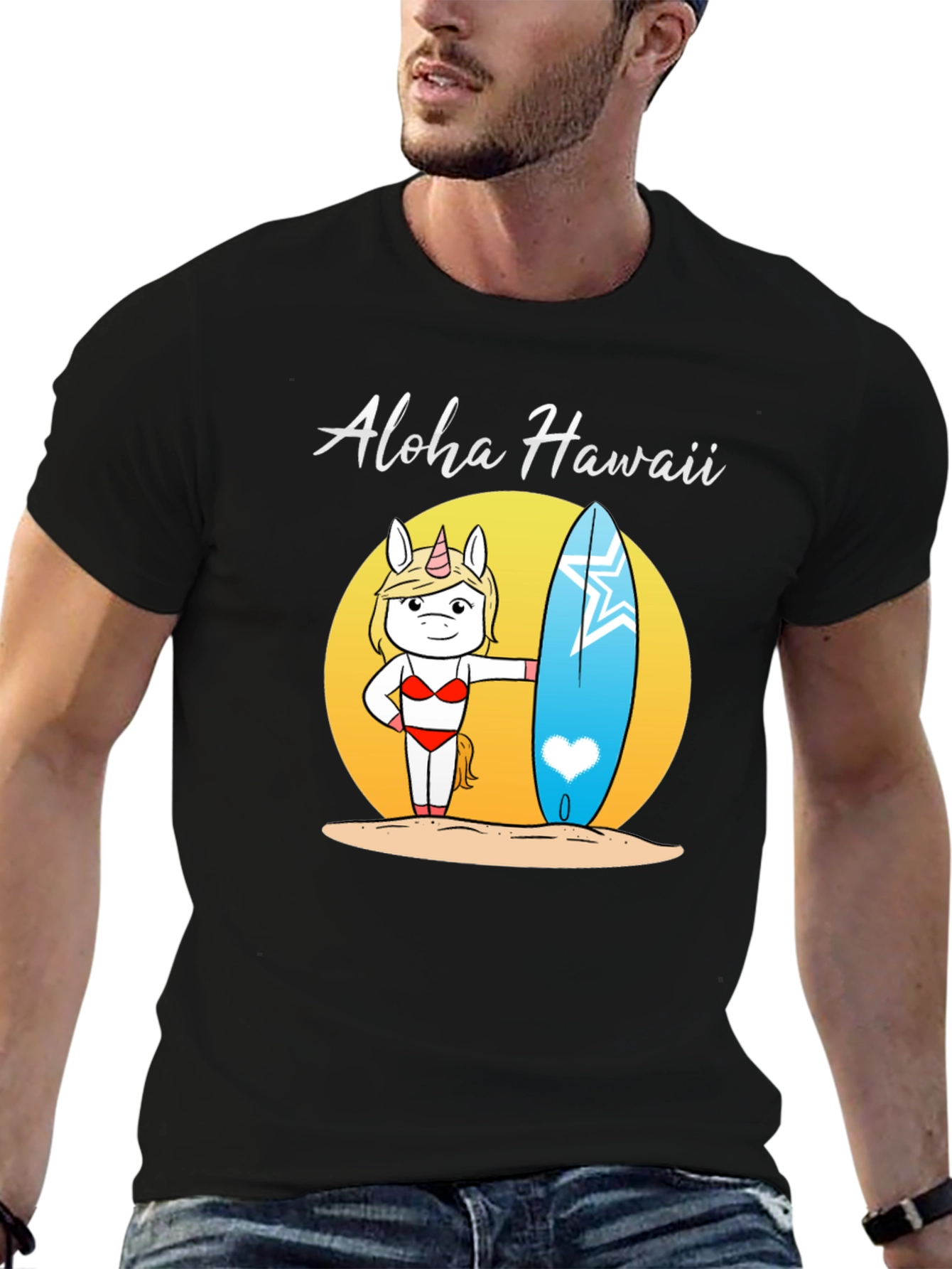 Aloha Hawaii Unicorn Surf T-Shirt
