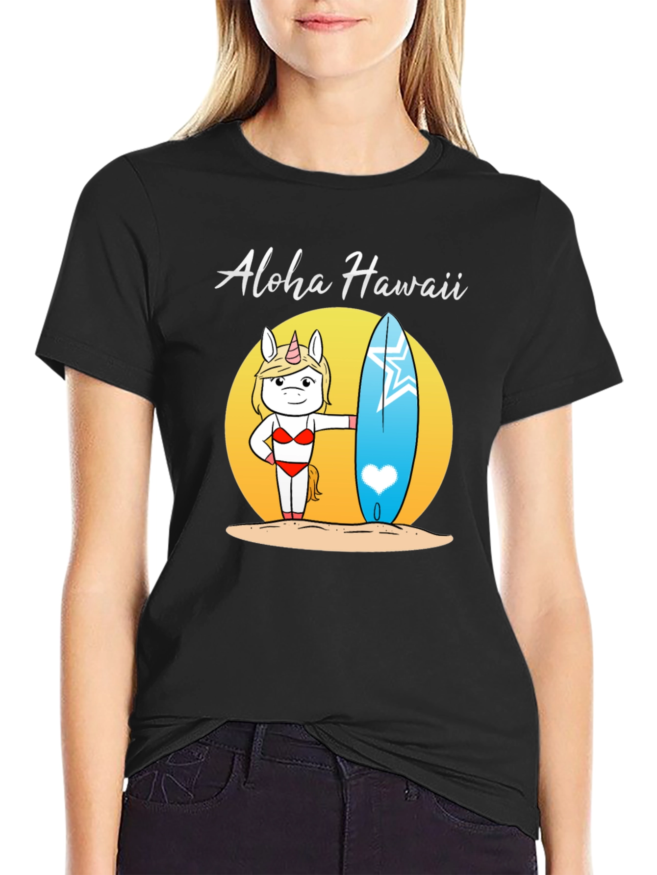Aloha Hawaii Unicorn Surf T-Shirt