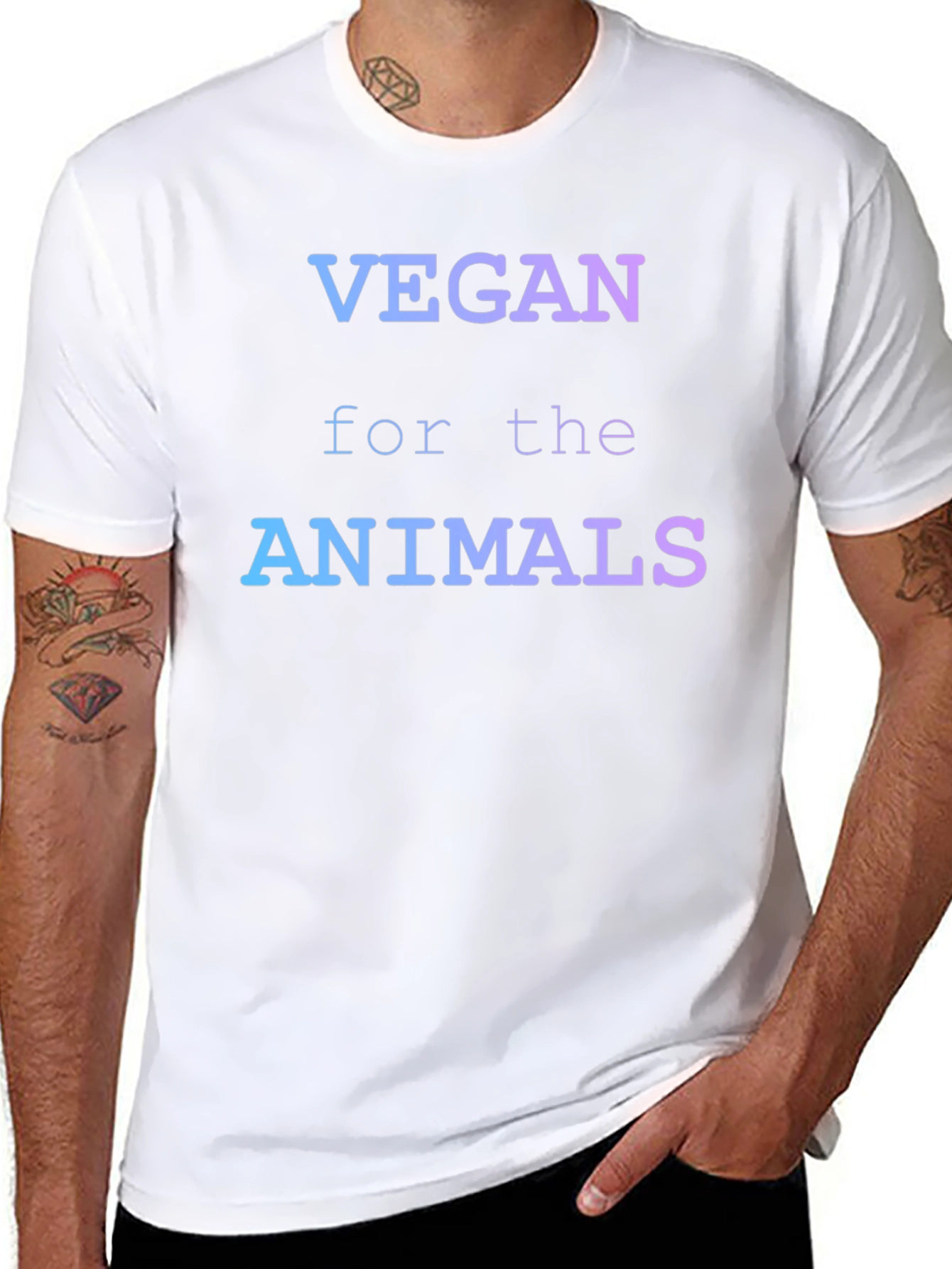 Vegan for the Animals Gradient Graphic T-Shirt