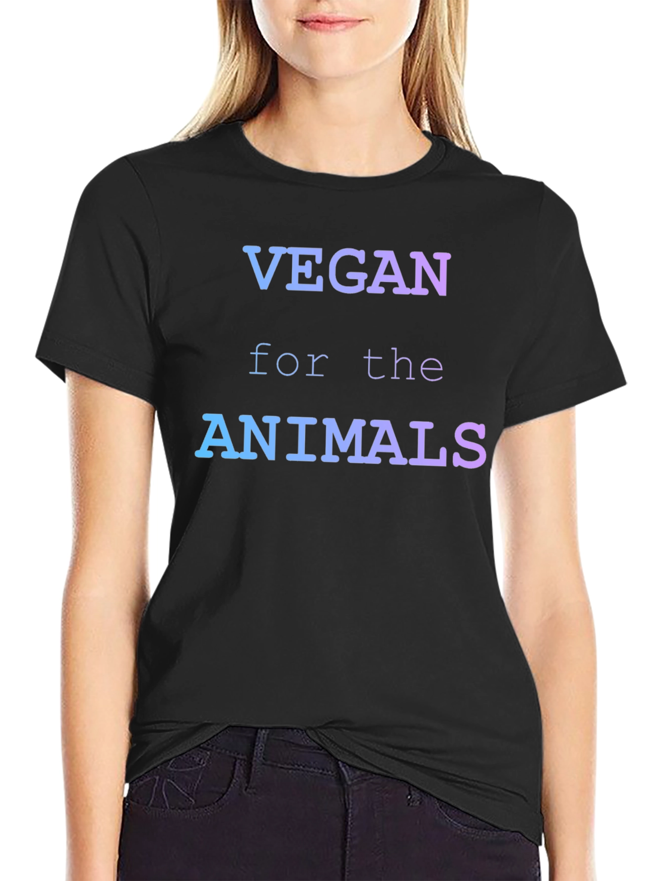 Vegan for the Animals Gradient Graphic T-Shirt