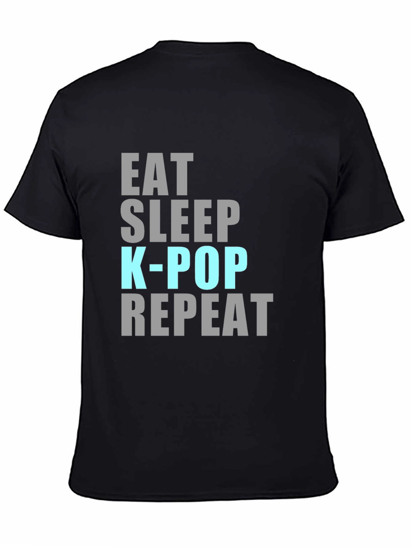 Eat Sleep K-Pop Repeat Black T-Shirt