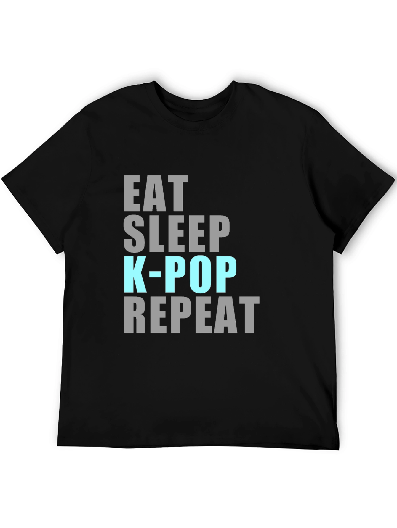 Eat Sleep K-Pop Repeat Black T-Shirt