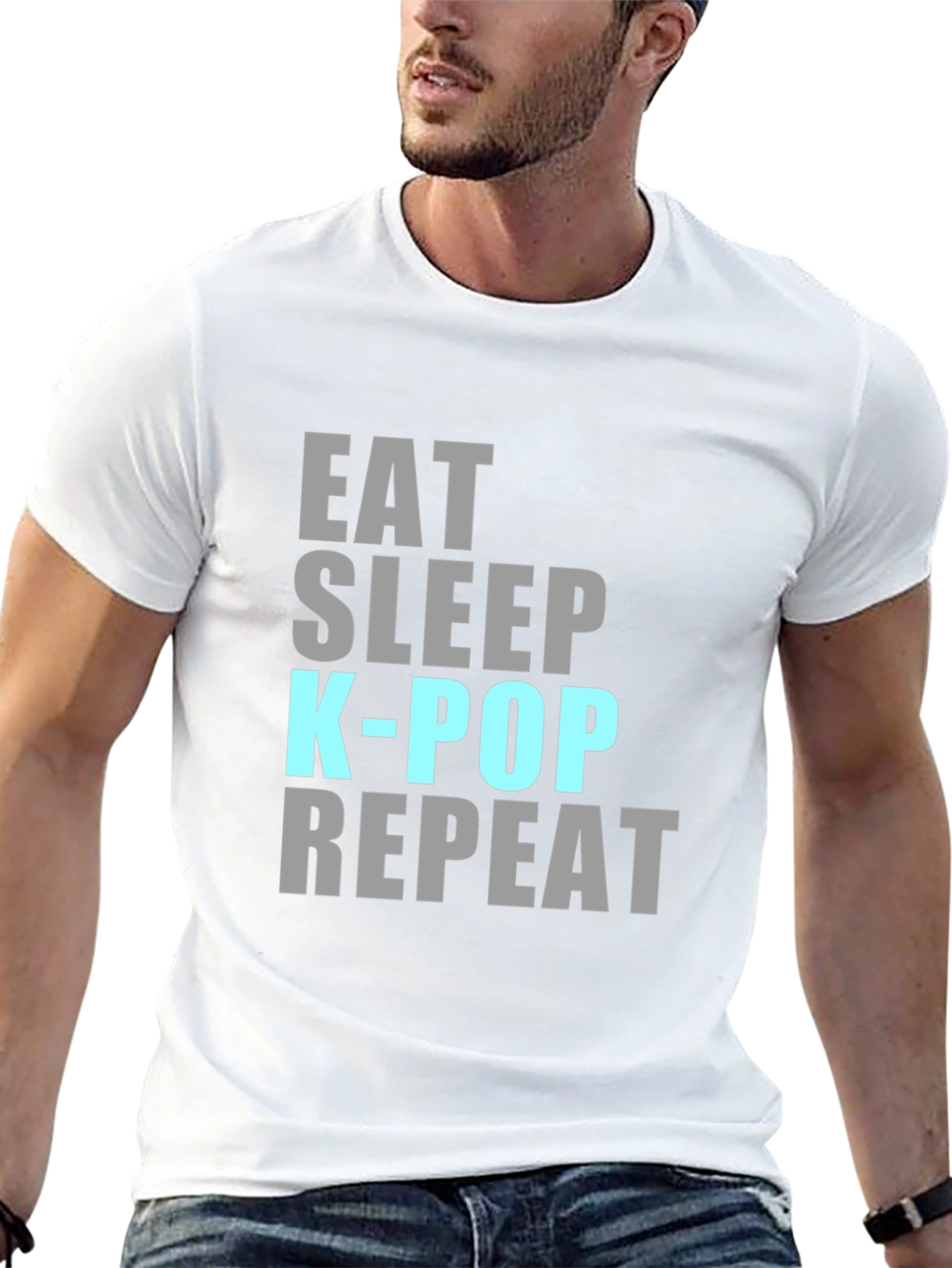 Eat Sleep K-Pop Repeat Black T-Shirt