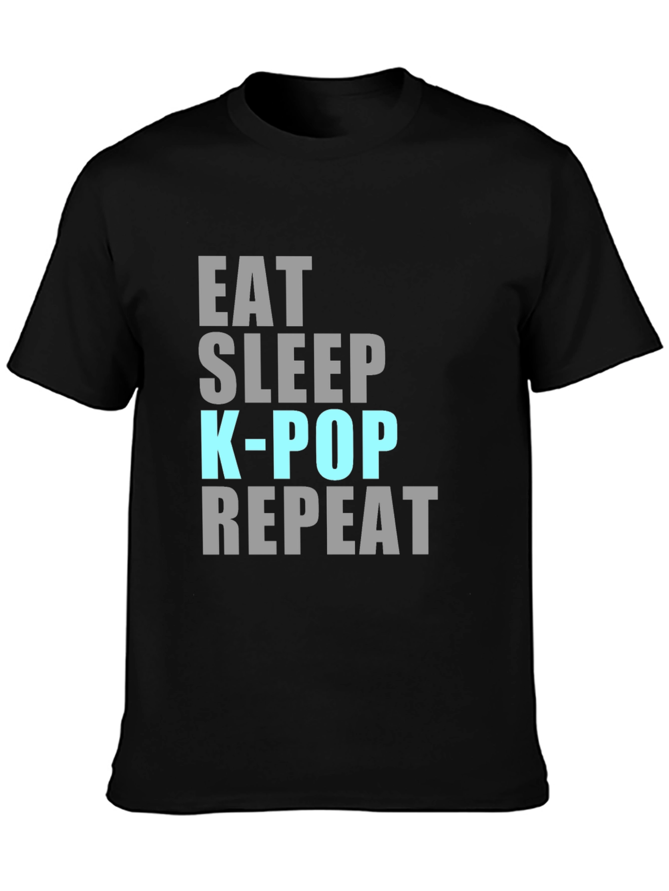 Eat Sleep K-Pop Repeat Black T-Shirt