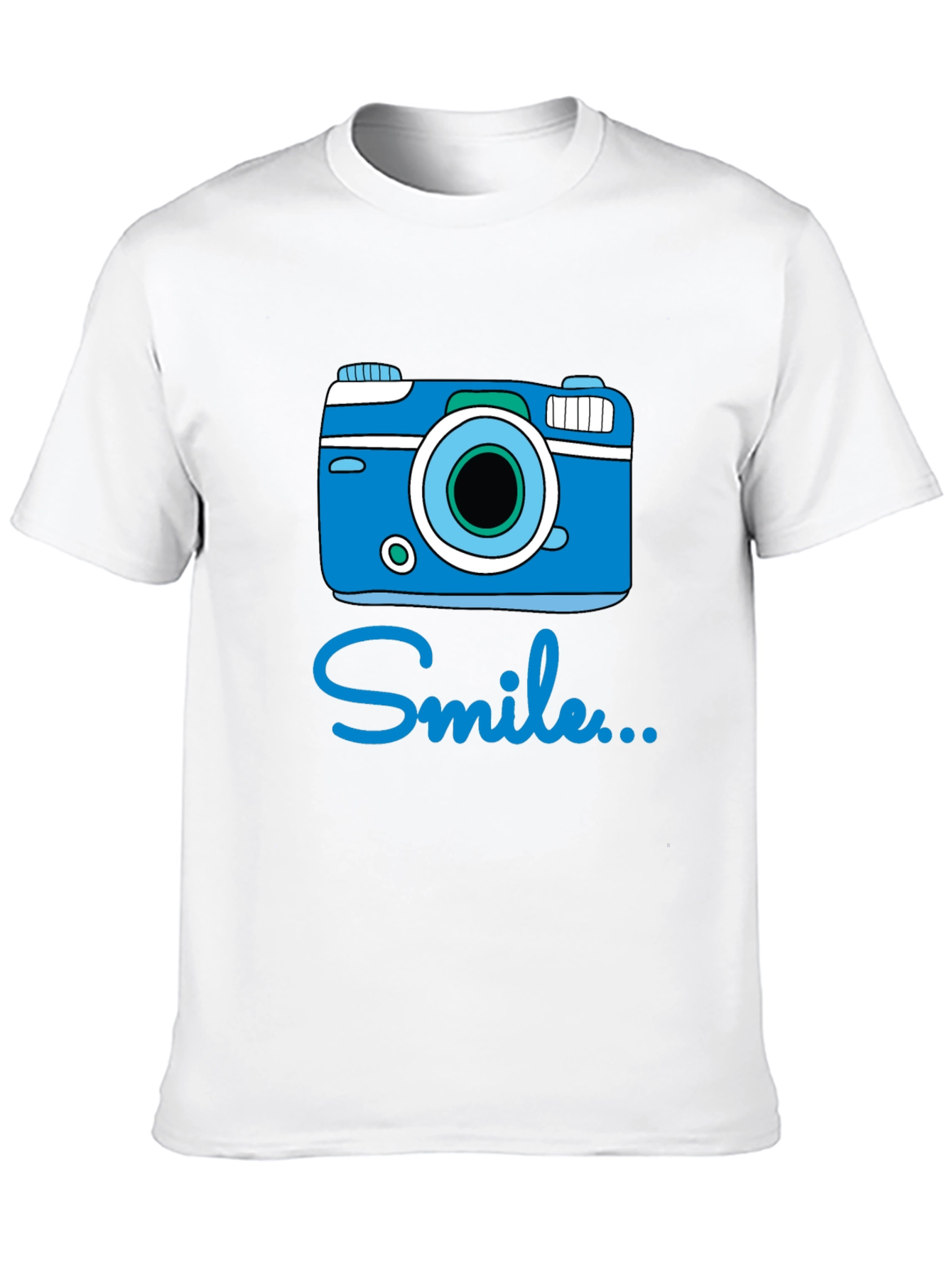 Smile Camera Graphic T-Shirt - Black Cotton Tee