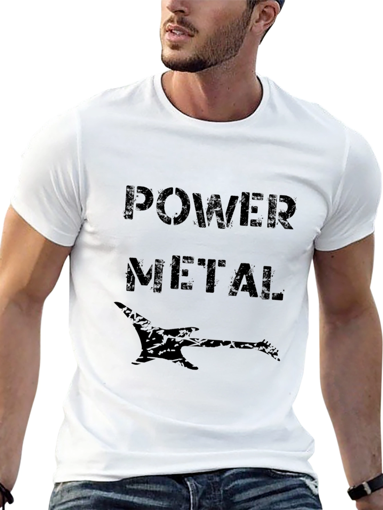 Power Metal Graphic Tee - Black Cotton Shirt