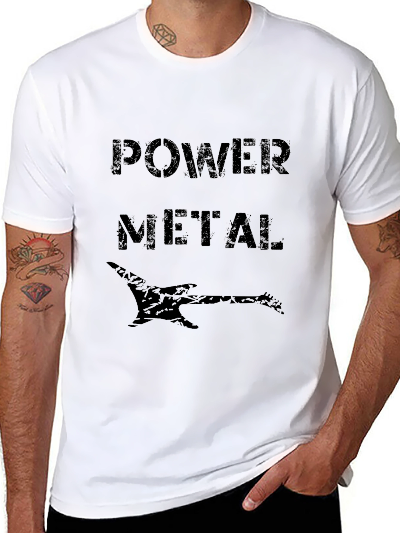 Power Metal Graphic Tee - Black Cotton Shirt
