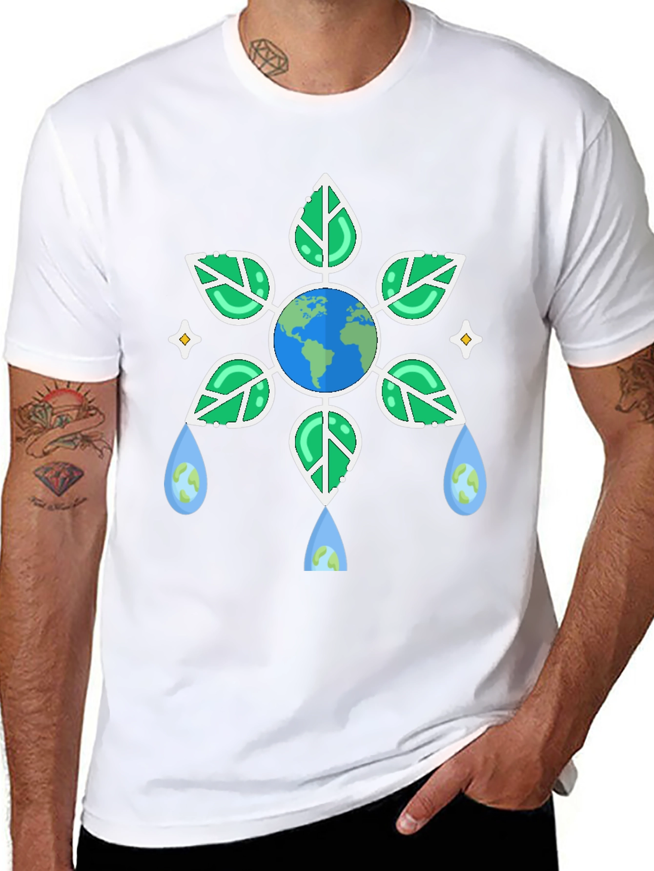 Eco-Friendly Earth Graphic Black T-Shirt