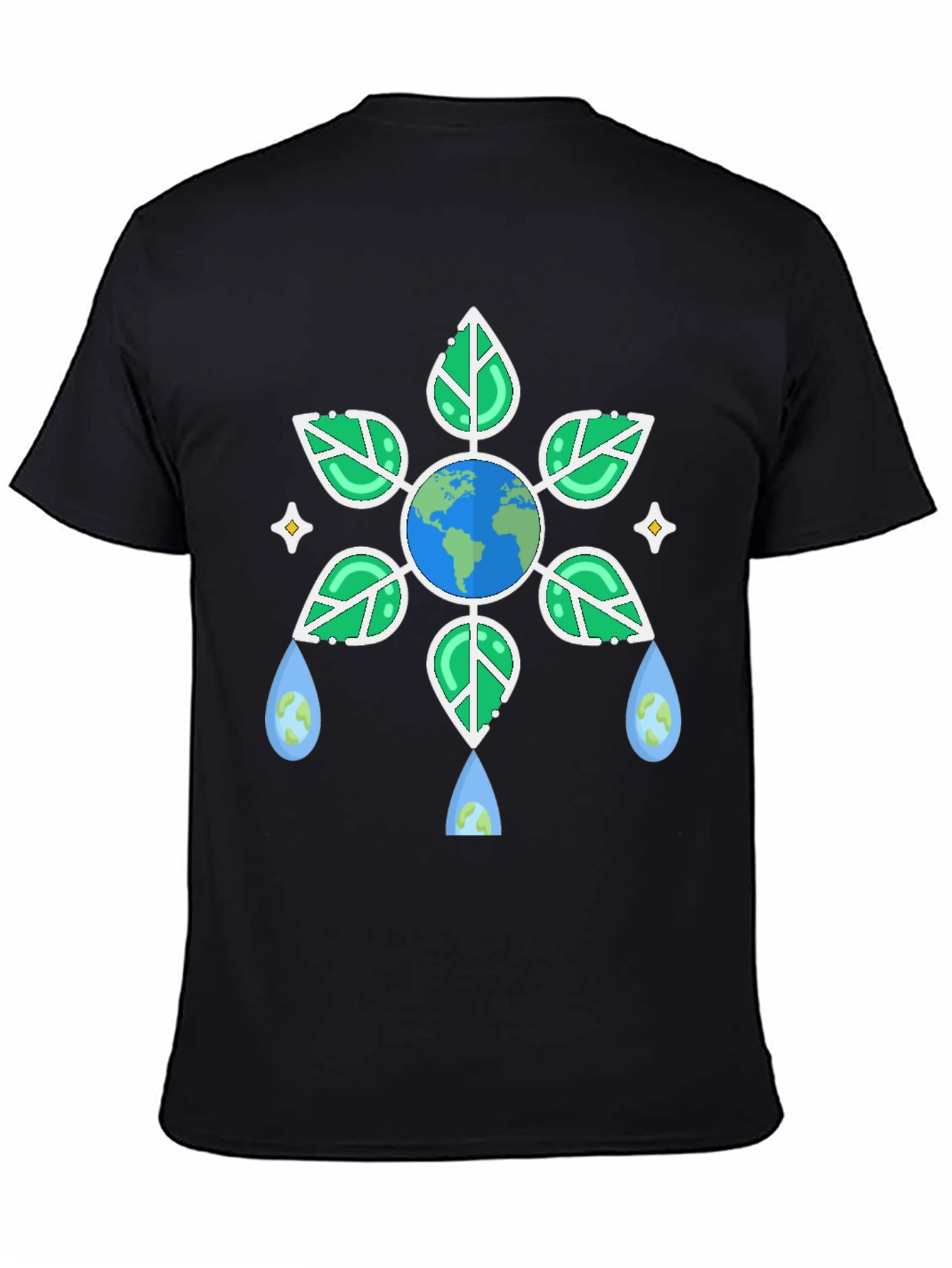 Eco-Friendly Earth Graphic Black T-Shirt