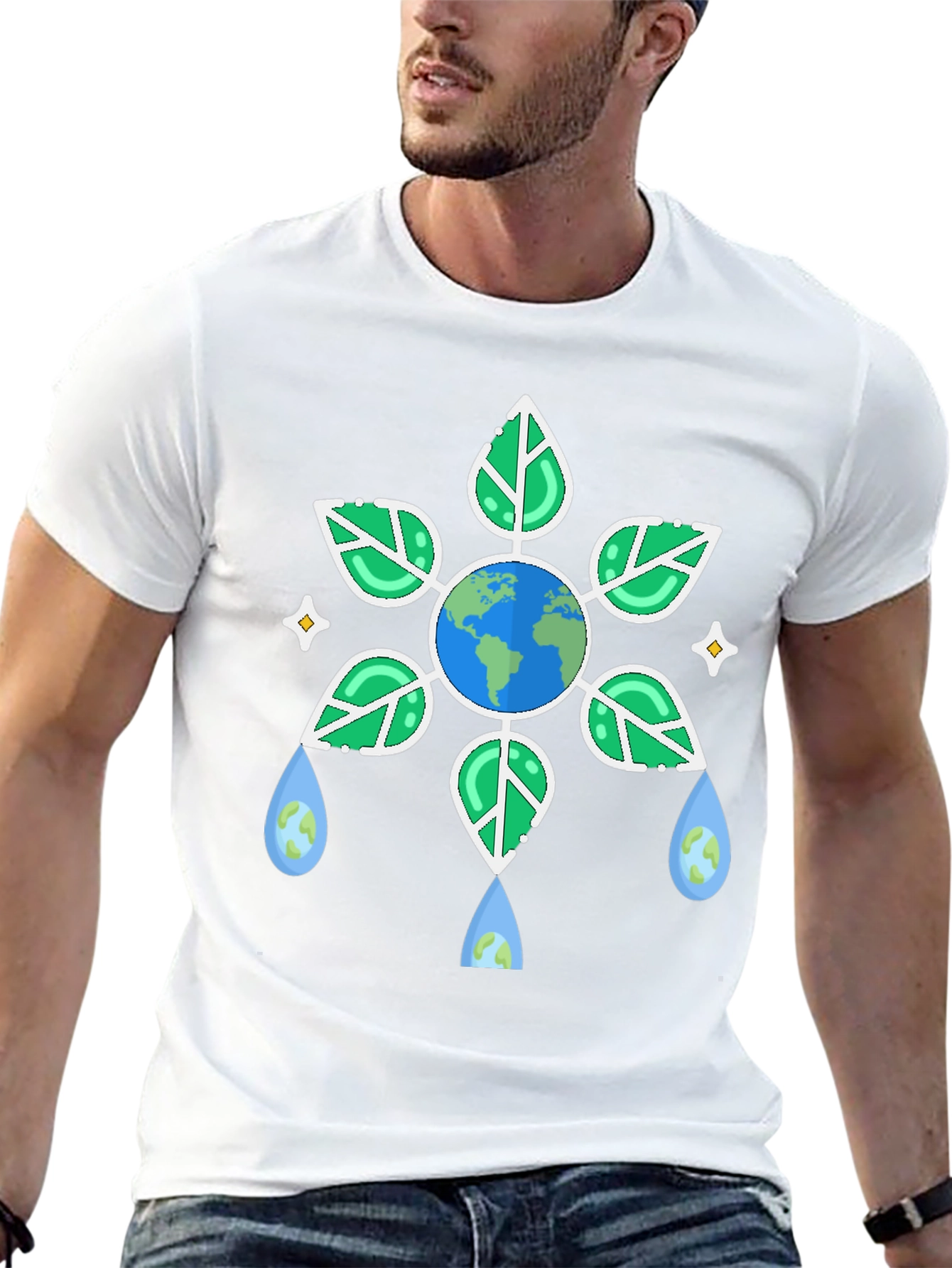 Eco-Friendly Earth Graphic Black T-Shirt