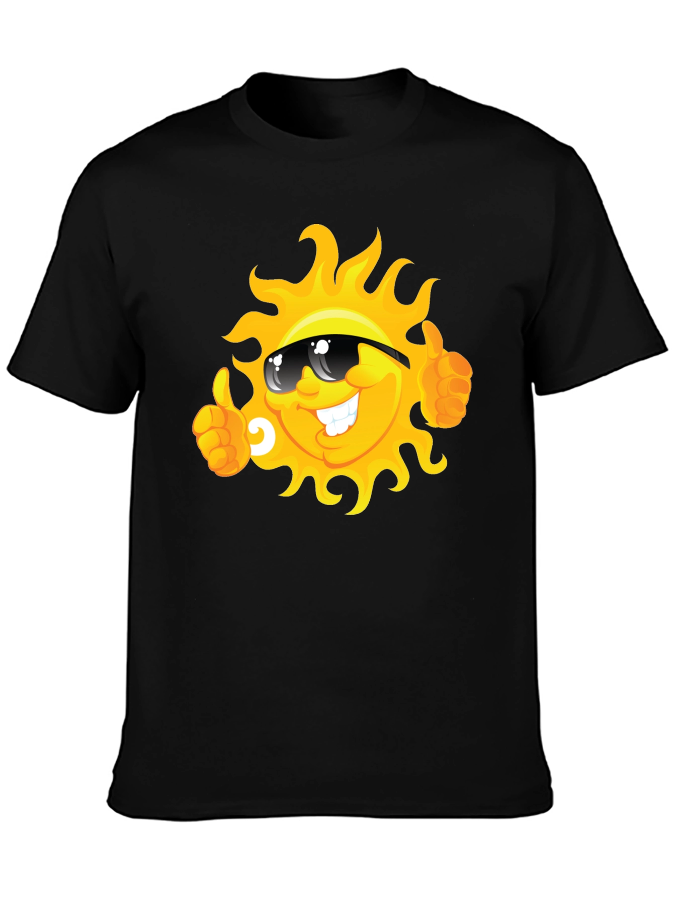 Smiling Sun Cartoon Graphic T-Shirt