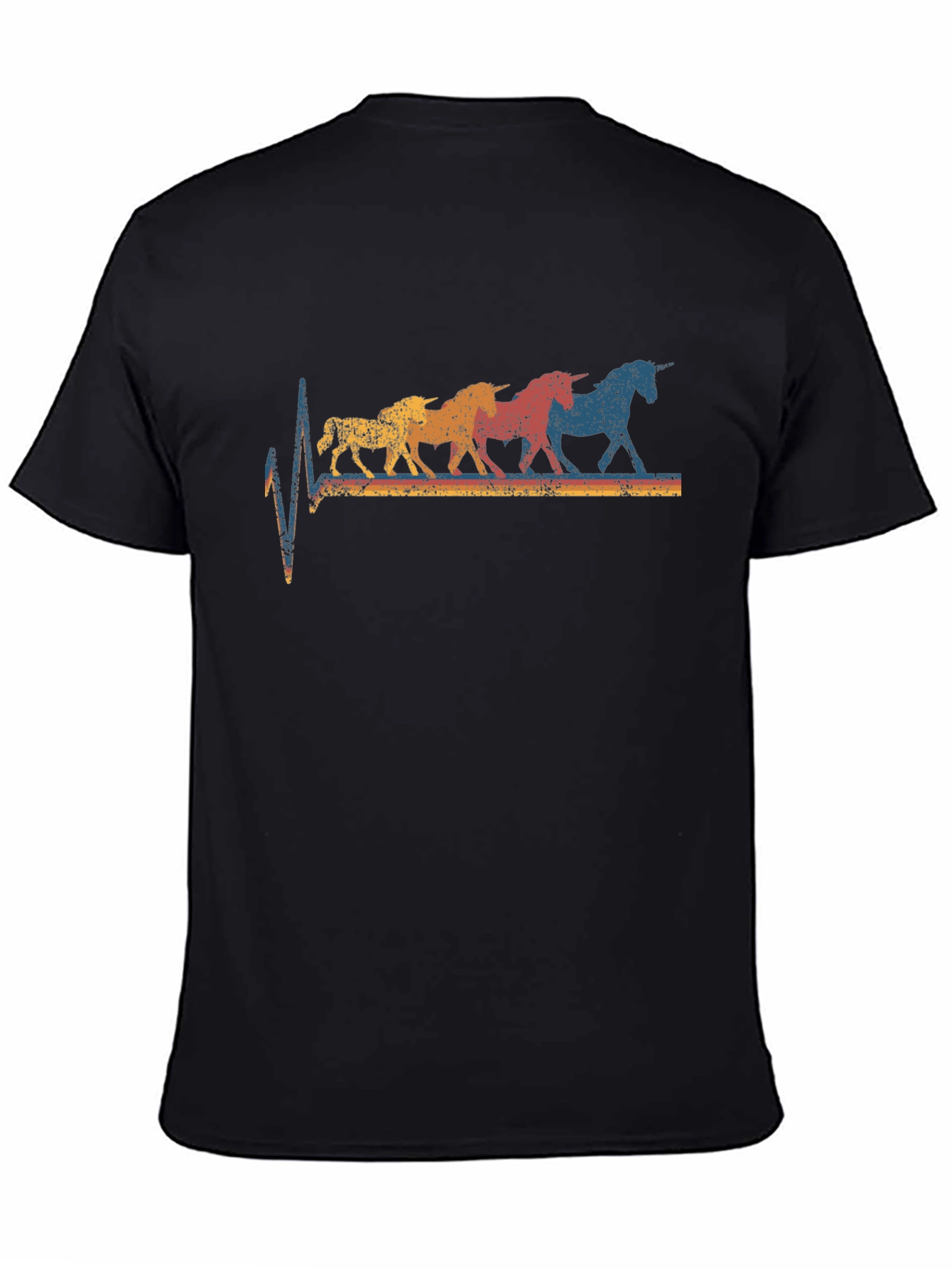 Retro Unicorn Heartbeat Graphic Tee