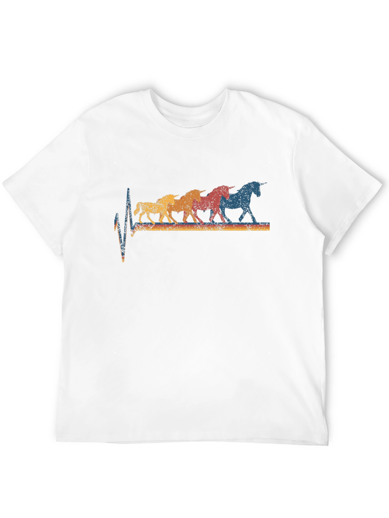 Retro Unicorn Heartbeat Graphic Tee