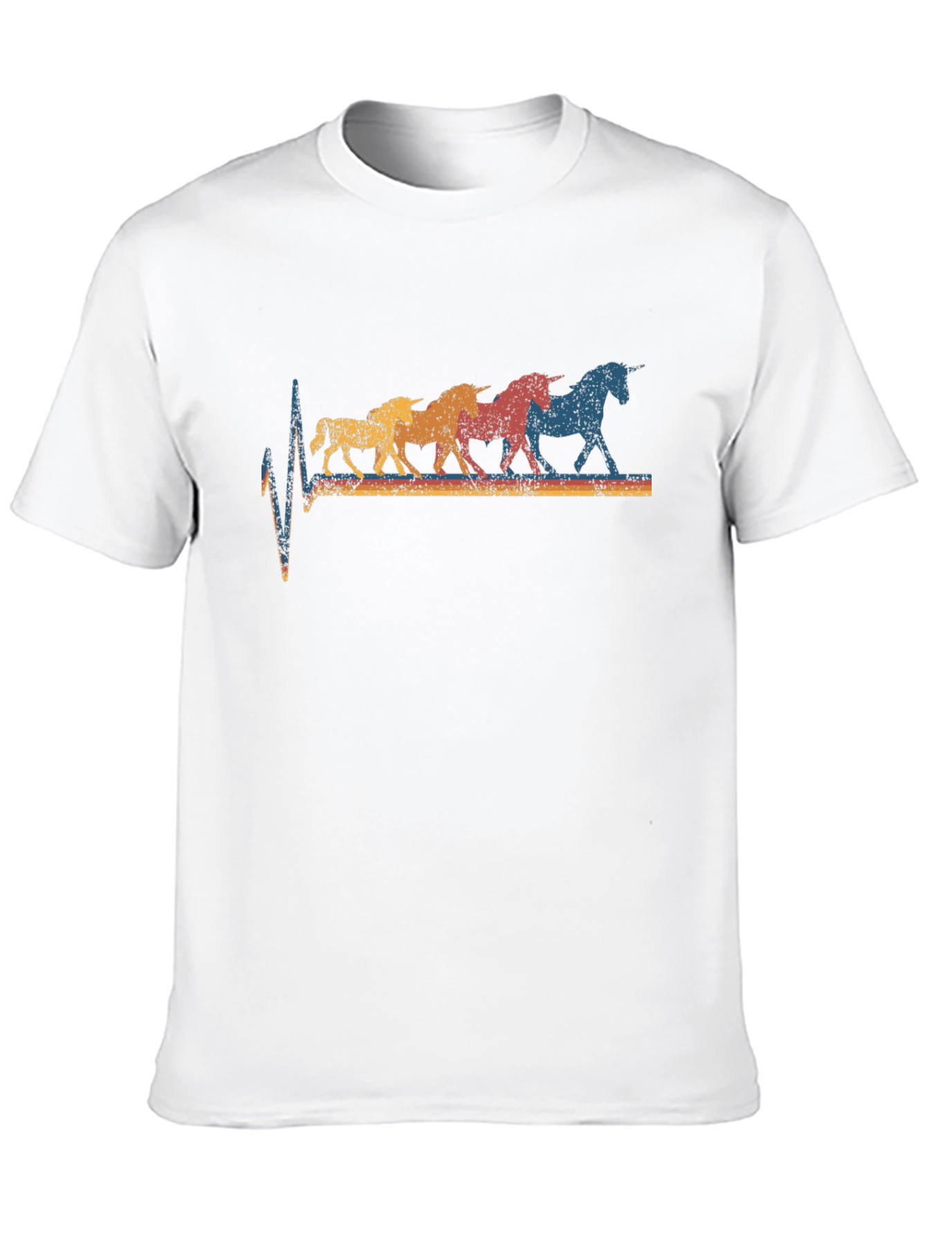Retro Unicorn Heartbeat Graphic Tee