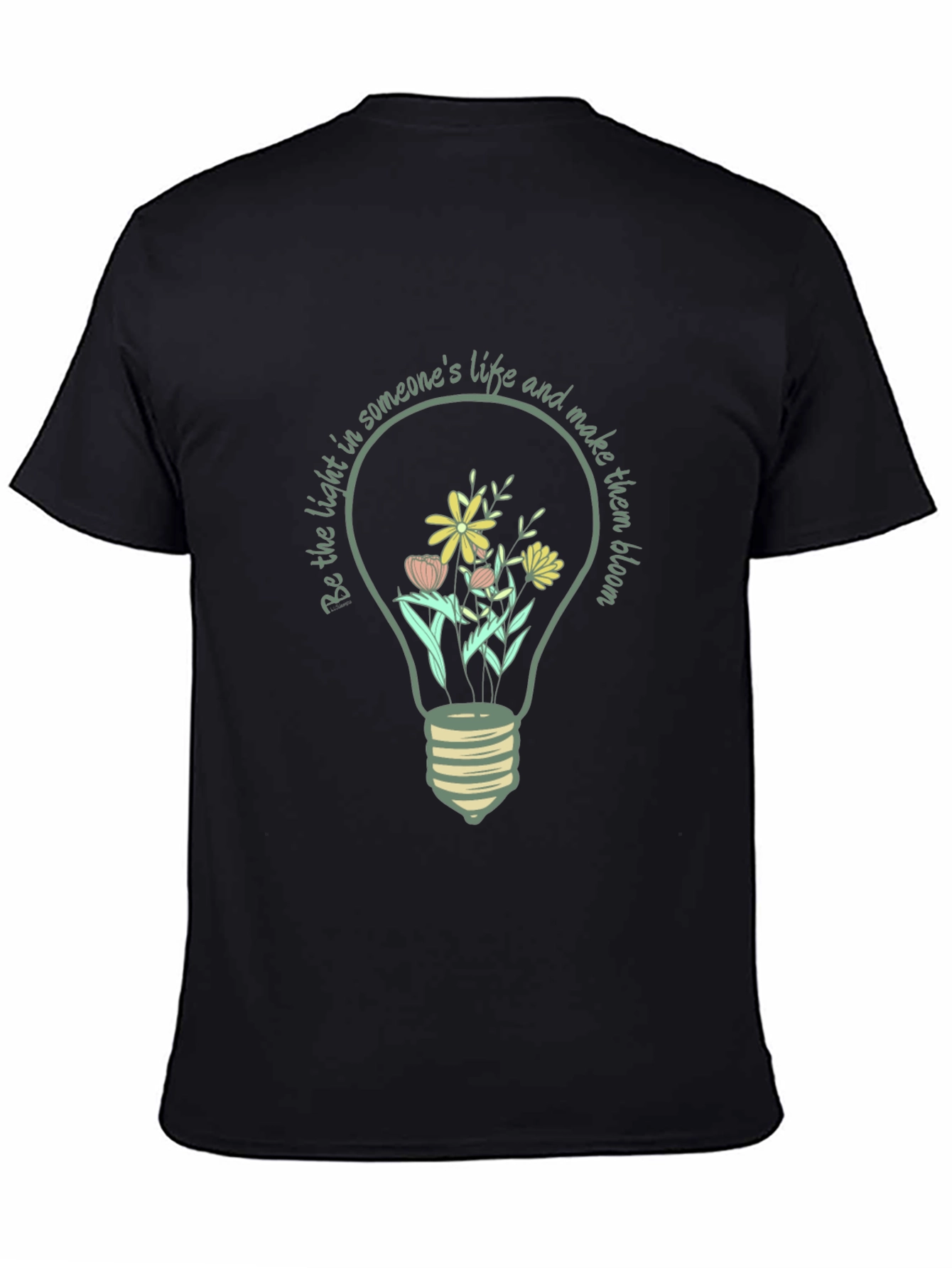 Floral Light Bulb Graphic Tee - Inspirational Design